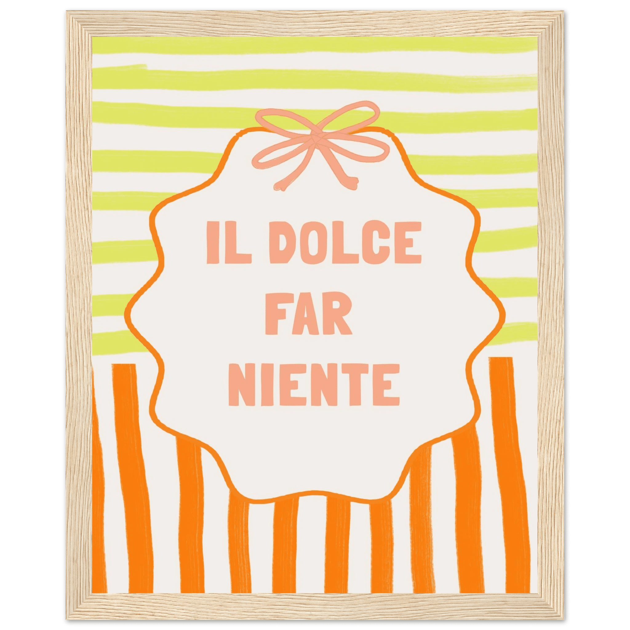 Il Dolce Far Niente Italian Print | Coquette Stripe Wall Art - Evergreen Posters