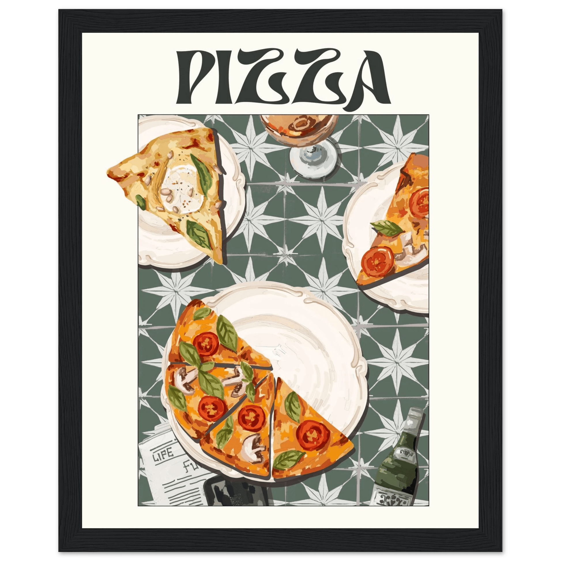 Pizza Poster – Playful Italian Kitchen Wall Art Print (Digital & Printed Options) - Evergreen Posters