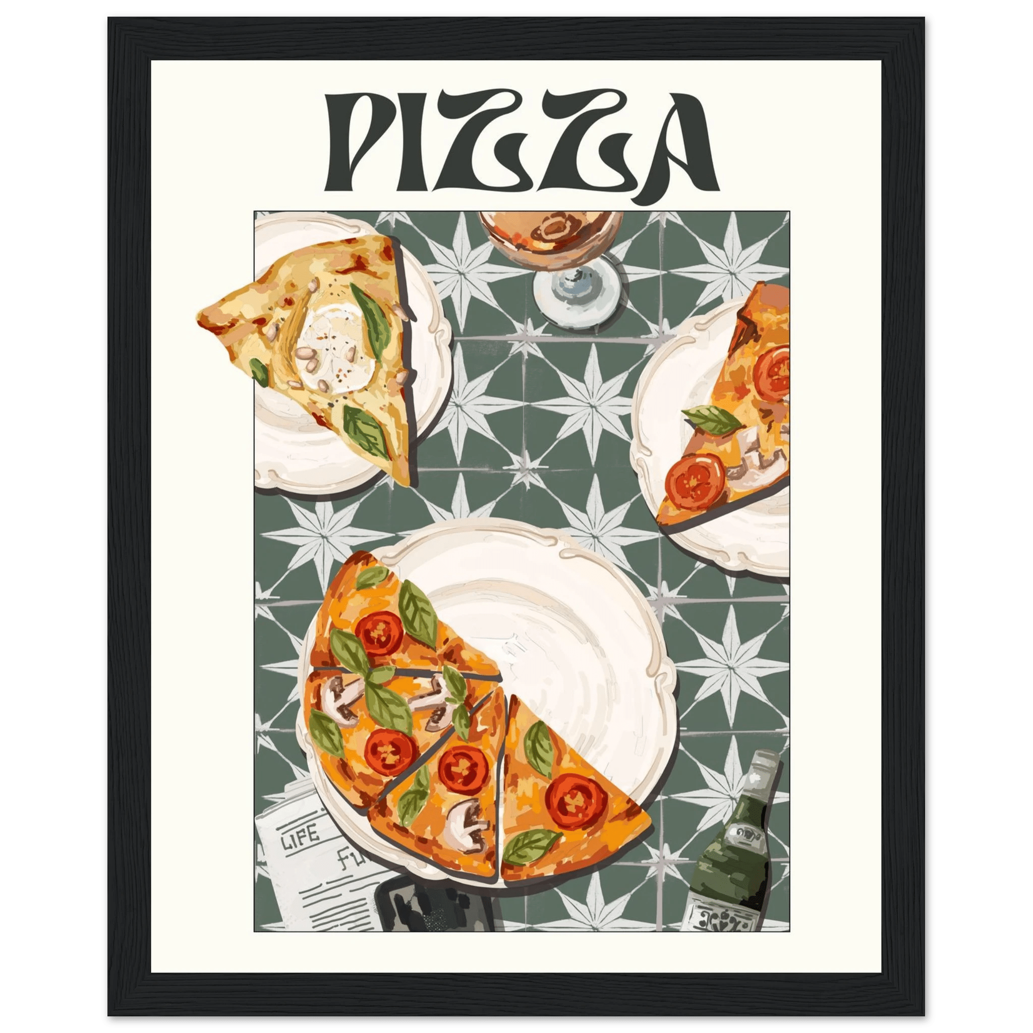 Pizza Poster – Playful Italian Kitchen Wall Art Print (Digital & Printed Options) - Evergreen Posters