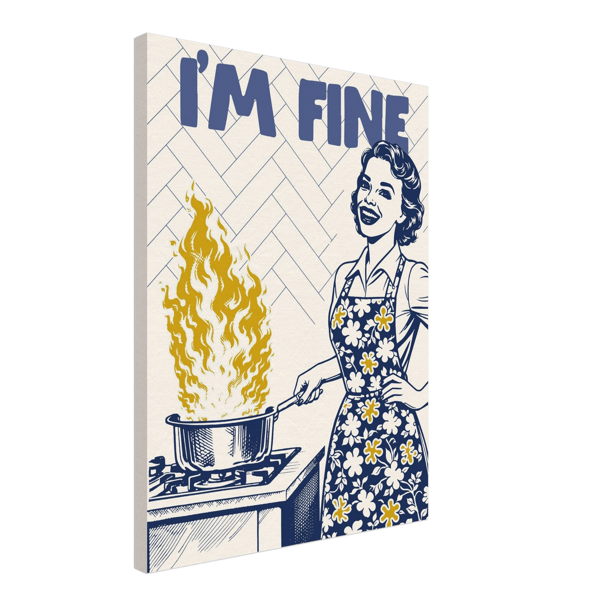 I'm Fine Poster – Funny Retro Kitchen Wall Art Print (Digital & Printed Options) - Evergreen Posters