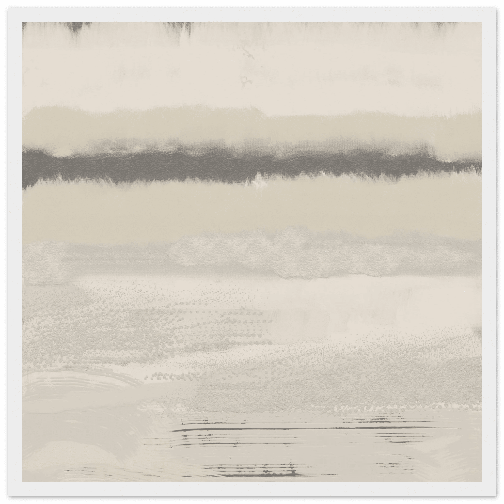 Misty Abstract Poster | Beige & Grey Textured Wall Art | Minimalist Square Print - Evergreen Posters