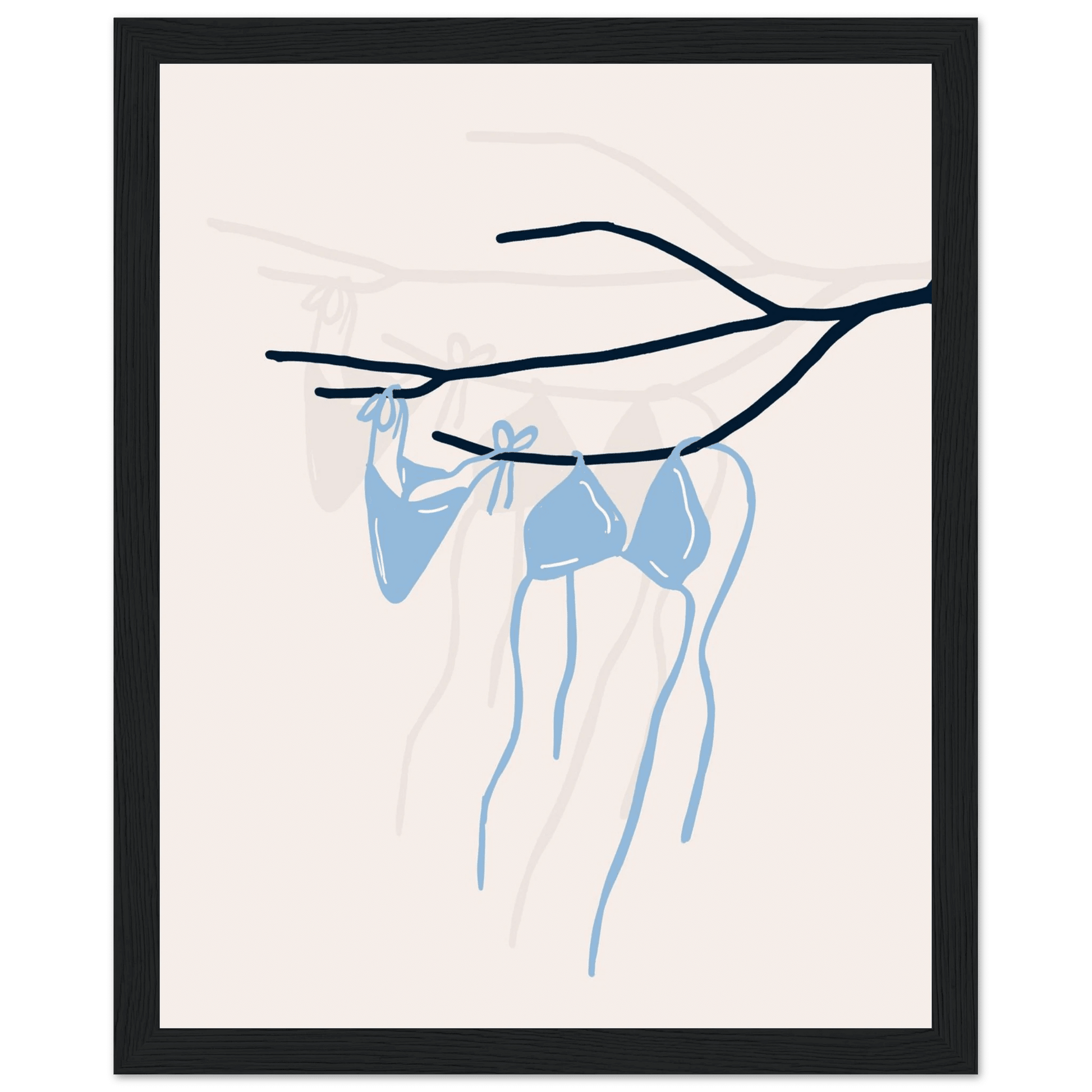Coastal Bikini Line Art Poster – Minimalist Beach Wall Art Print - Evergreen Posters