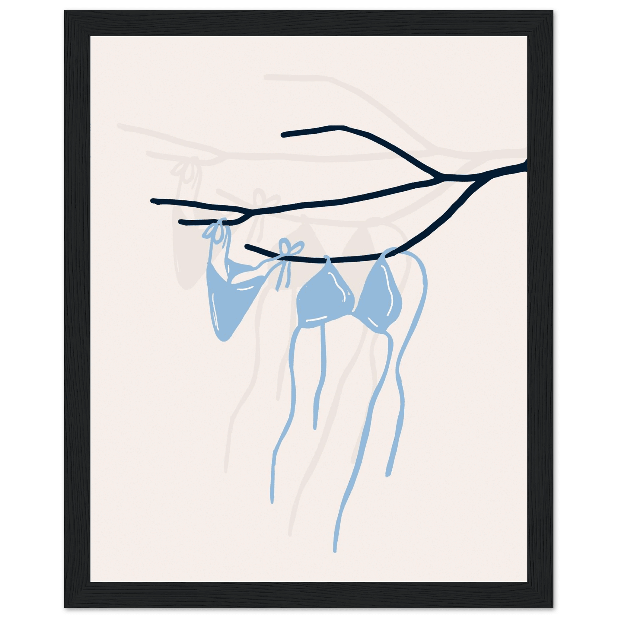 Coastal Bikini Line Art Poster – Minimalist Beach Wall Art Print - Evergreen Posters