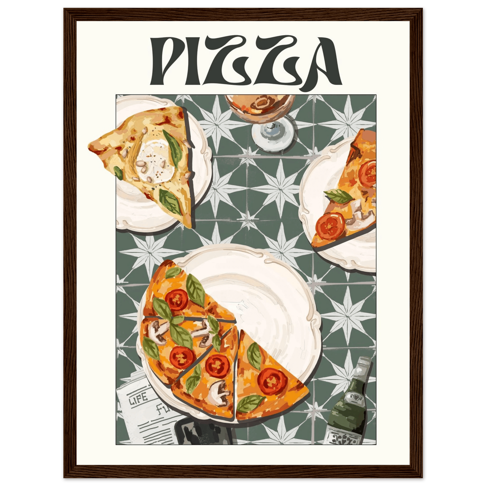 Pizza Poster – Playful Italian Kitchen Wall Art Print (Digital & Printed Options) - Evergreen Posters