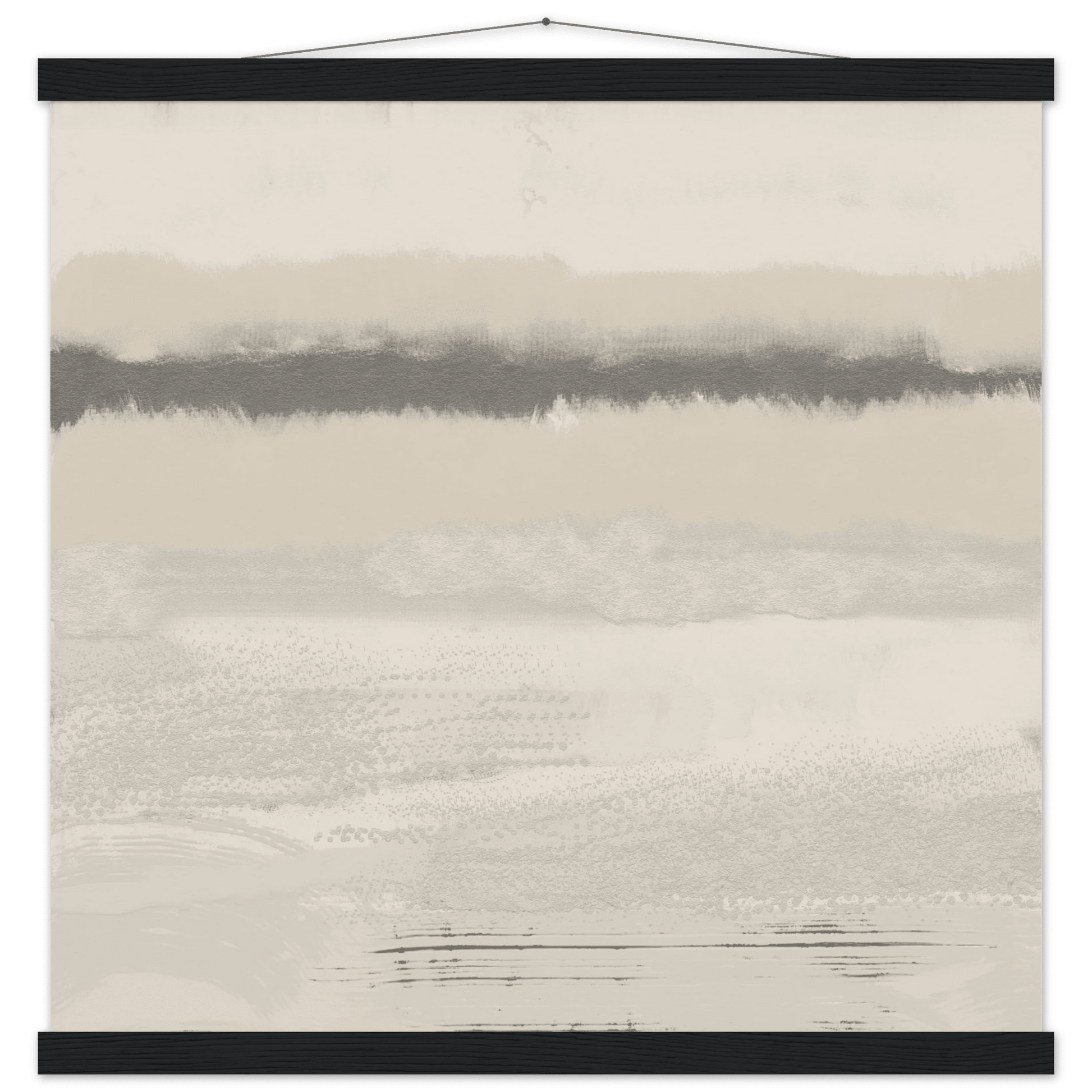 Misty Abstract Poster | Beige & Grey Textured Wall Art | Minimalist Square Print - Evergreen Posters