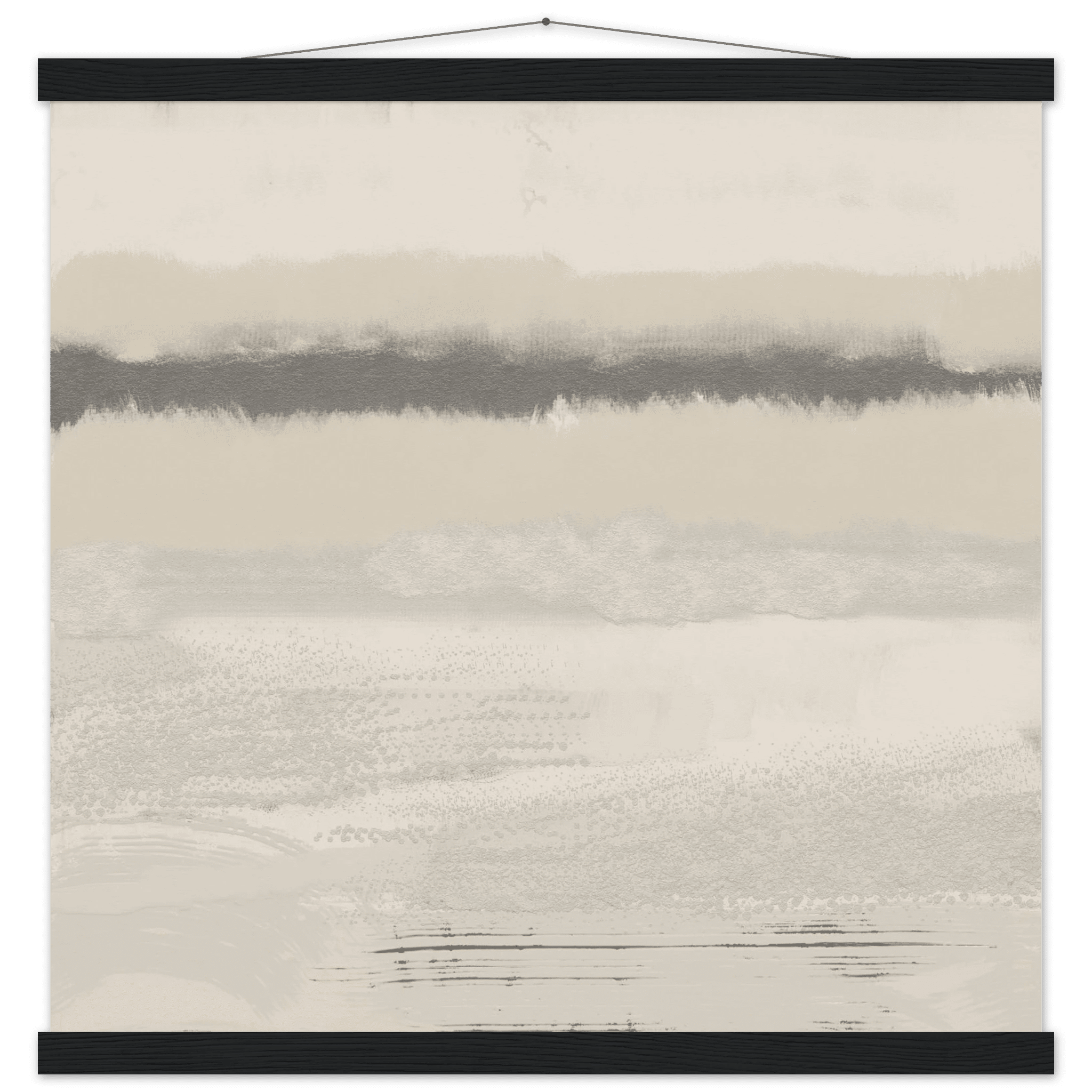 Misty Abstract Poster | Beige & Grey Textured Wall Art | Minimalist Square Print - Evergreen Posters