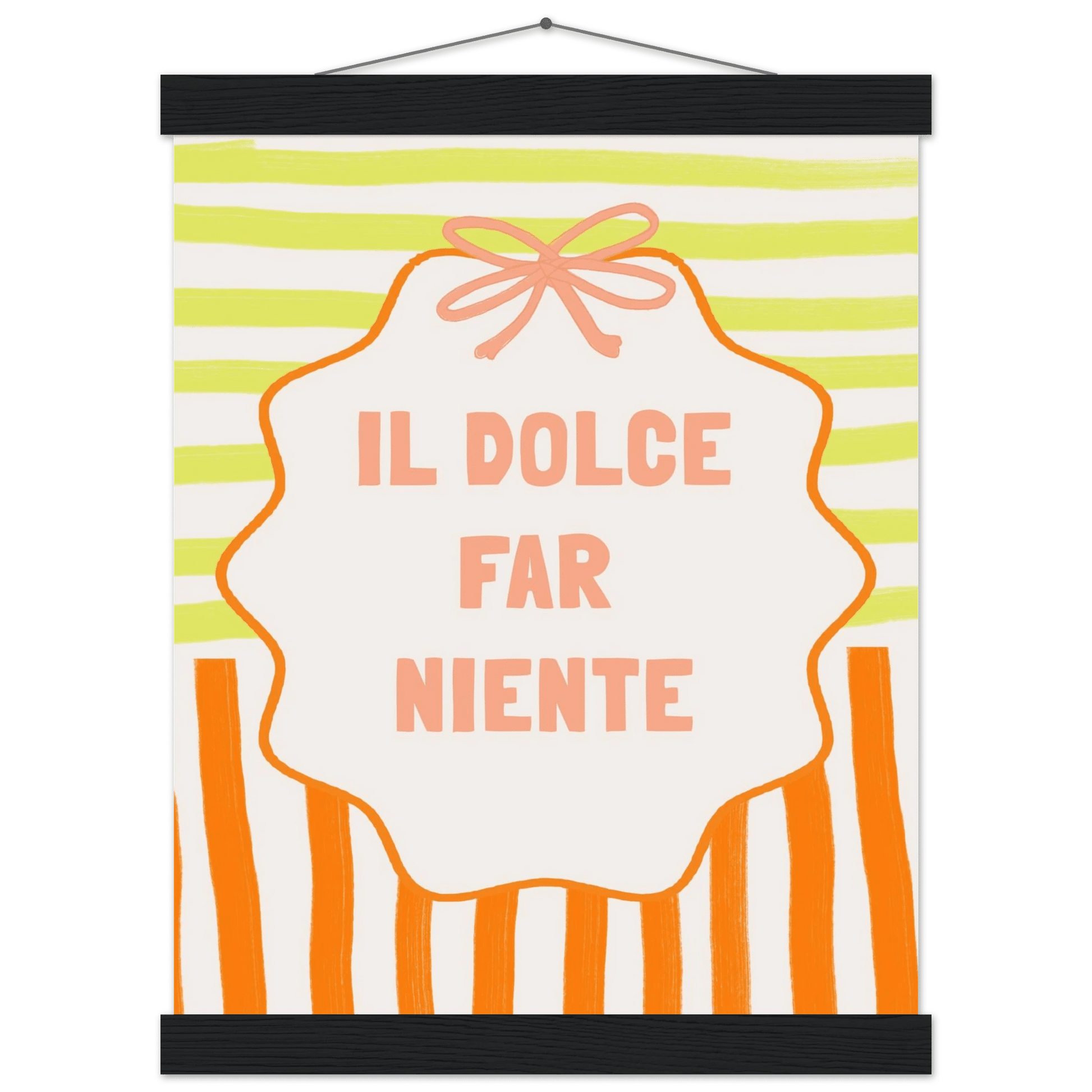 Il Dolce Far Niente Italian Print | Coquette Stripe Wall Art - Evergreen Posters