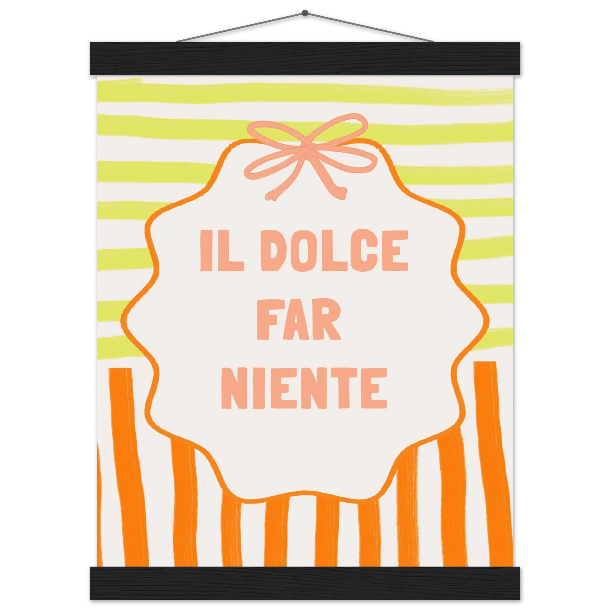 Il Dolce Far Niente Italian Print | Coquette Stripe Wall Art - Evergreen Posters