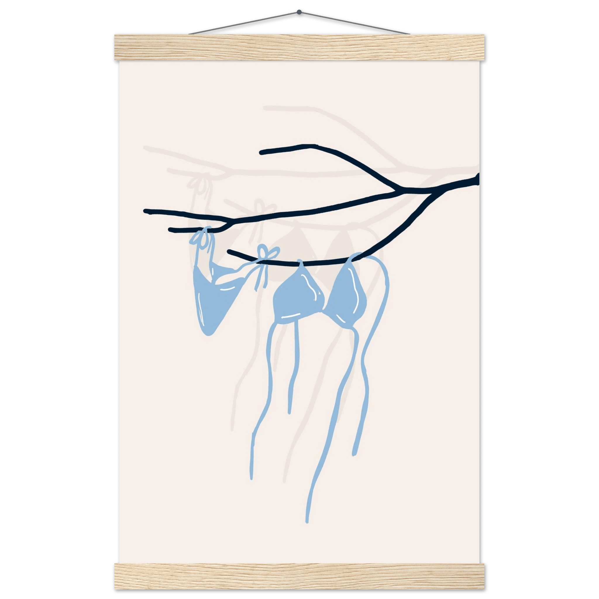 Coastal Bikini Line Art Poster – Minimalist Beach Wall Art Print - Evergreen Posters