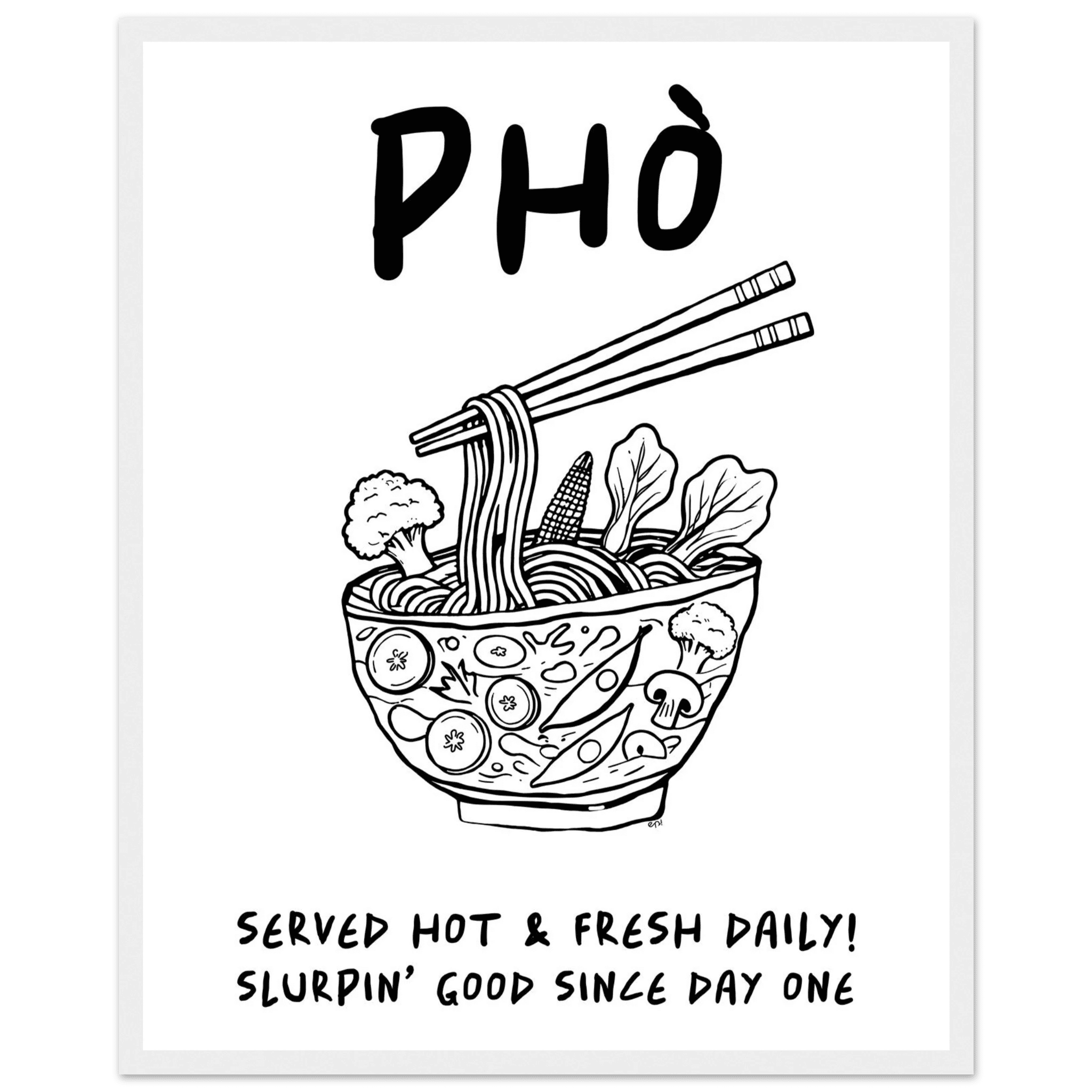 Pho Poster – Funny Vietnamese Kitchen Wall Art Print (Digital & Printed Options) - Evergreen Posters