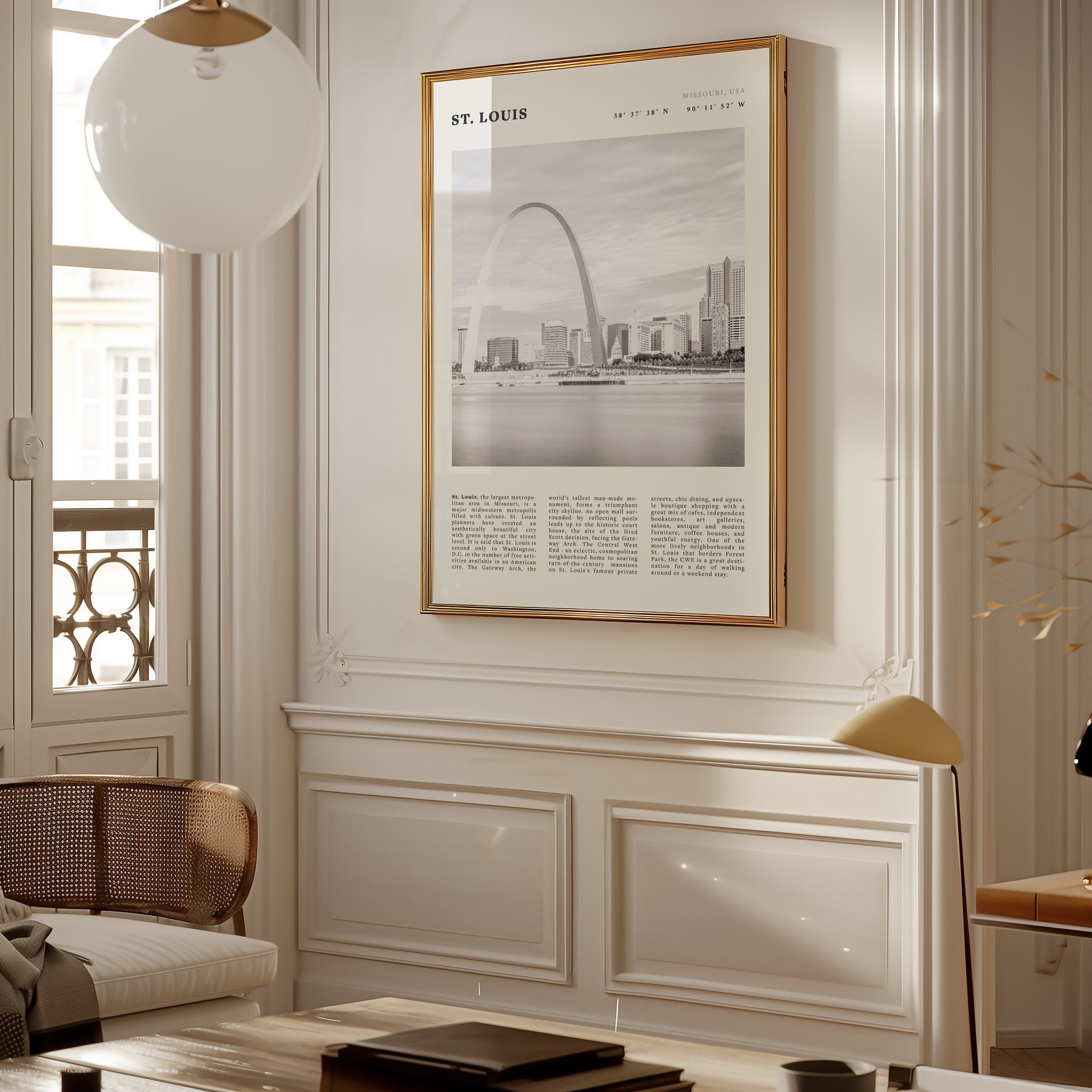 St. Louis Poster | Black & White Gateway Arch Wall Art | Missouri Travel Print - Evergreen Posters