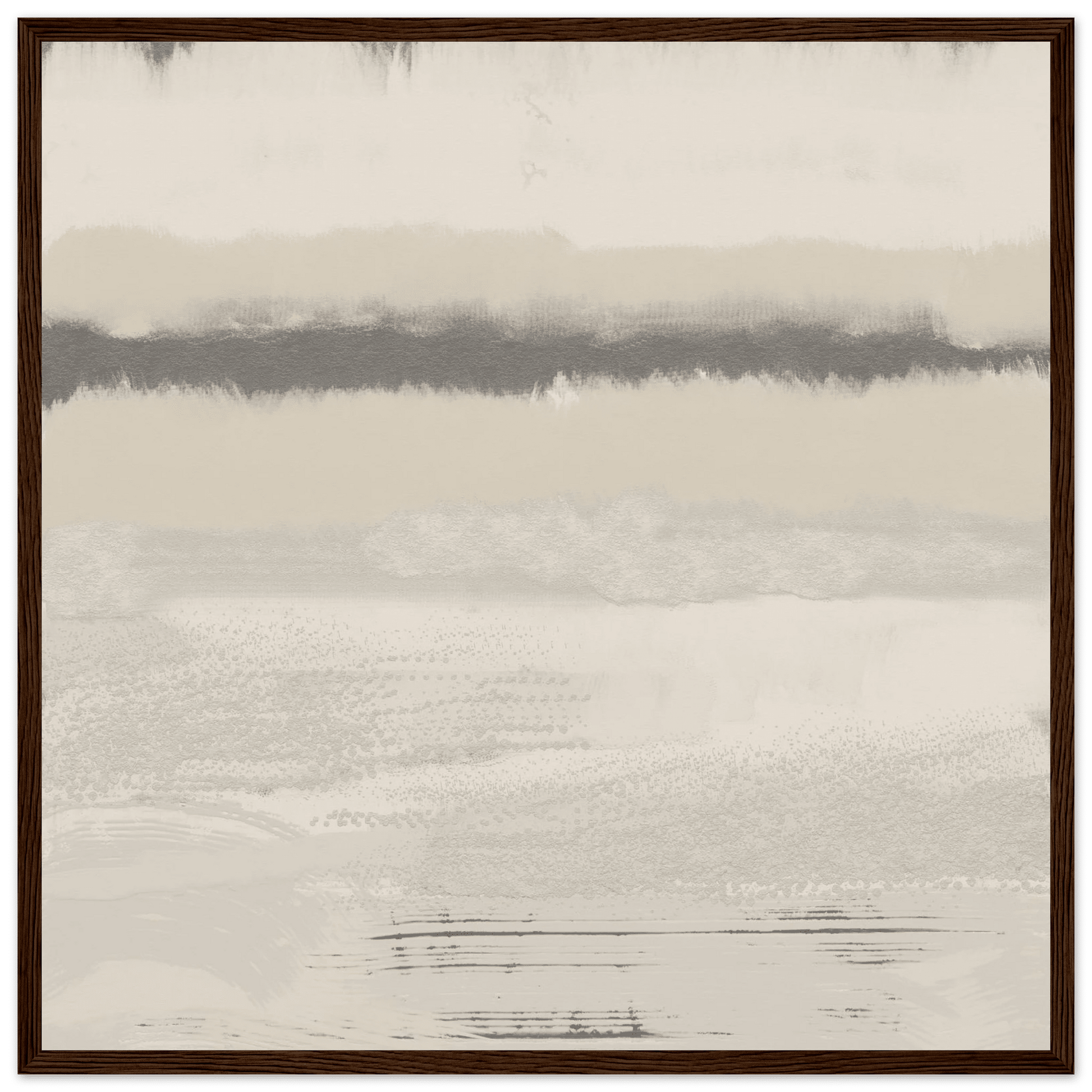 Misty Abstract Poster | Beige & Grey Textured Wall Art | Minimalist Square Print - Evergreen Posters