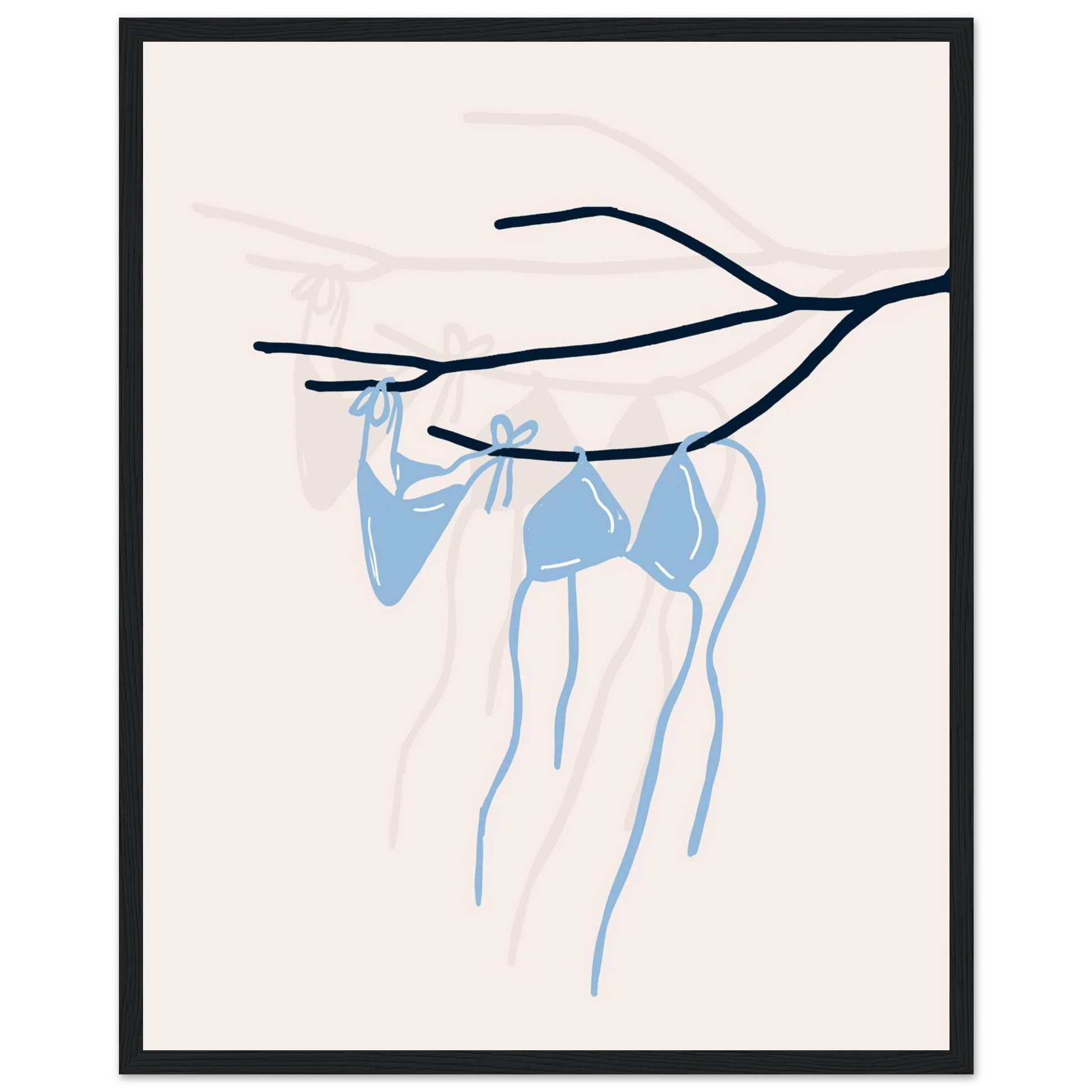 Coastal Bikini Line Art Poster – Minimalist Beach Wall Art Print - Evergreen Posters