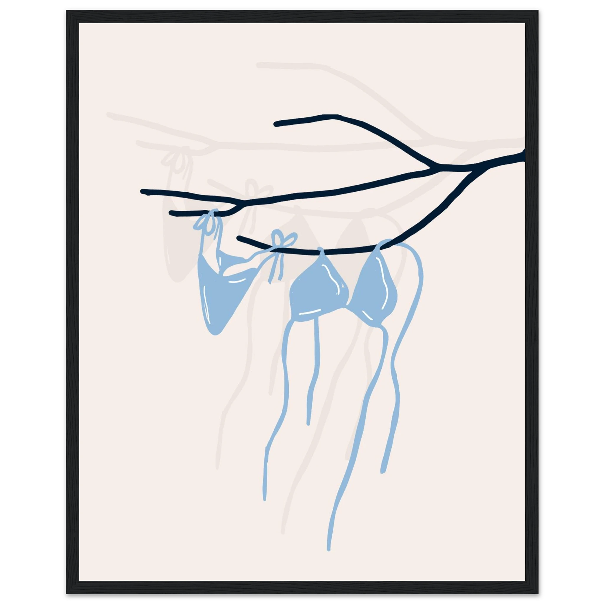 Coastal Bikini Line Art Poster – Minimalist Beach Wall Art Print - Evergreen Posters