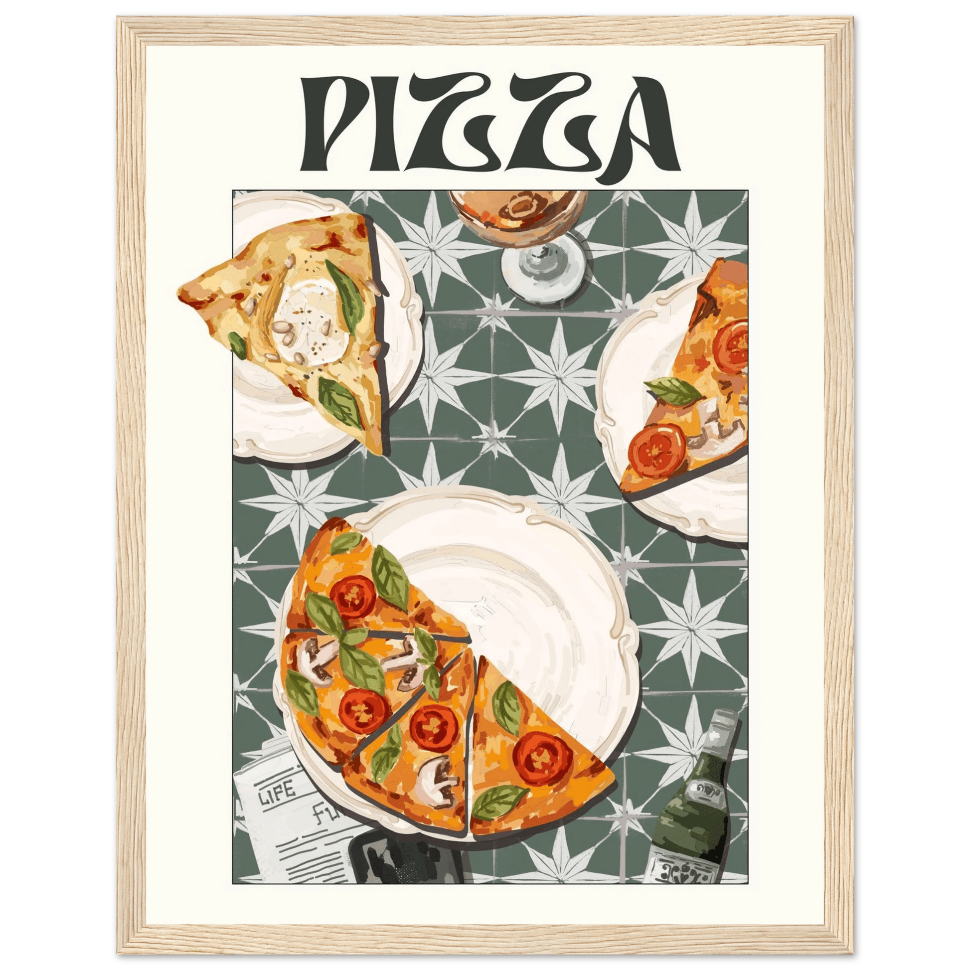 Pizza Poster – Playful Italian Kitchen Wall Art Print (Digital & Printed Options) - Evergreen Posters