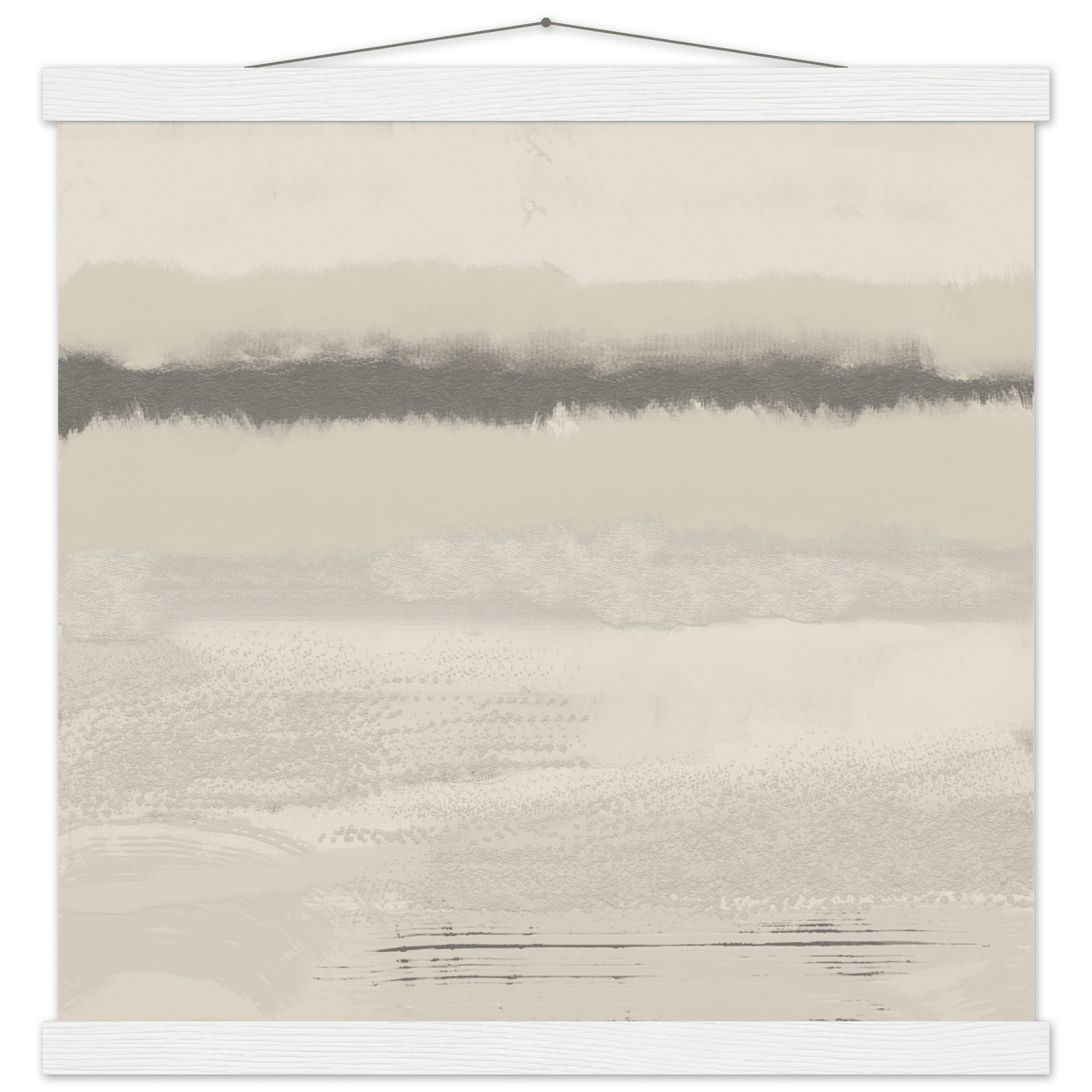Misty Abstract Poster | Beige & Grey Textured Wall Art | Minimalist Square Print - Evergreen Posters