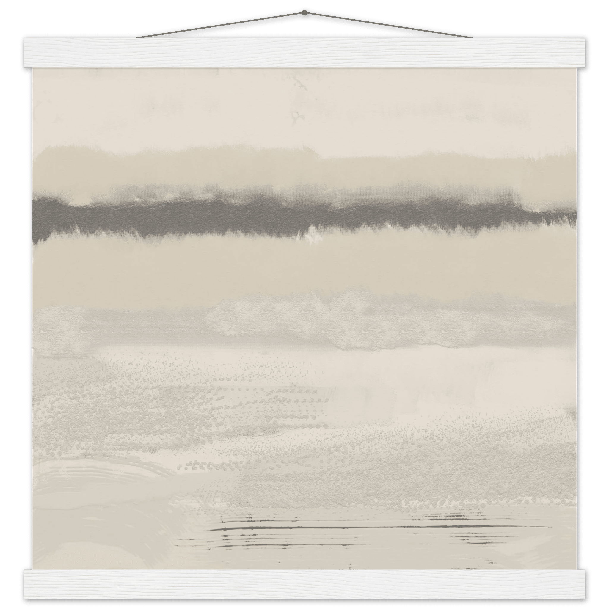 Misty Abstract Poster | Beige & Grey Textured Wall Art | Minimalist Square Print - Evergreen Posters