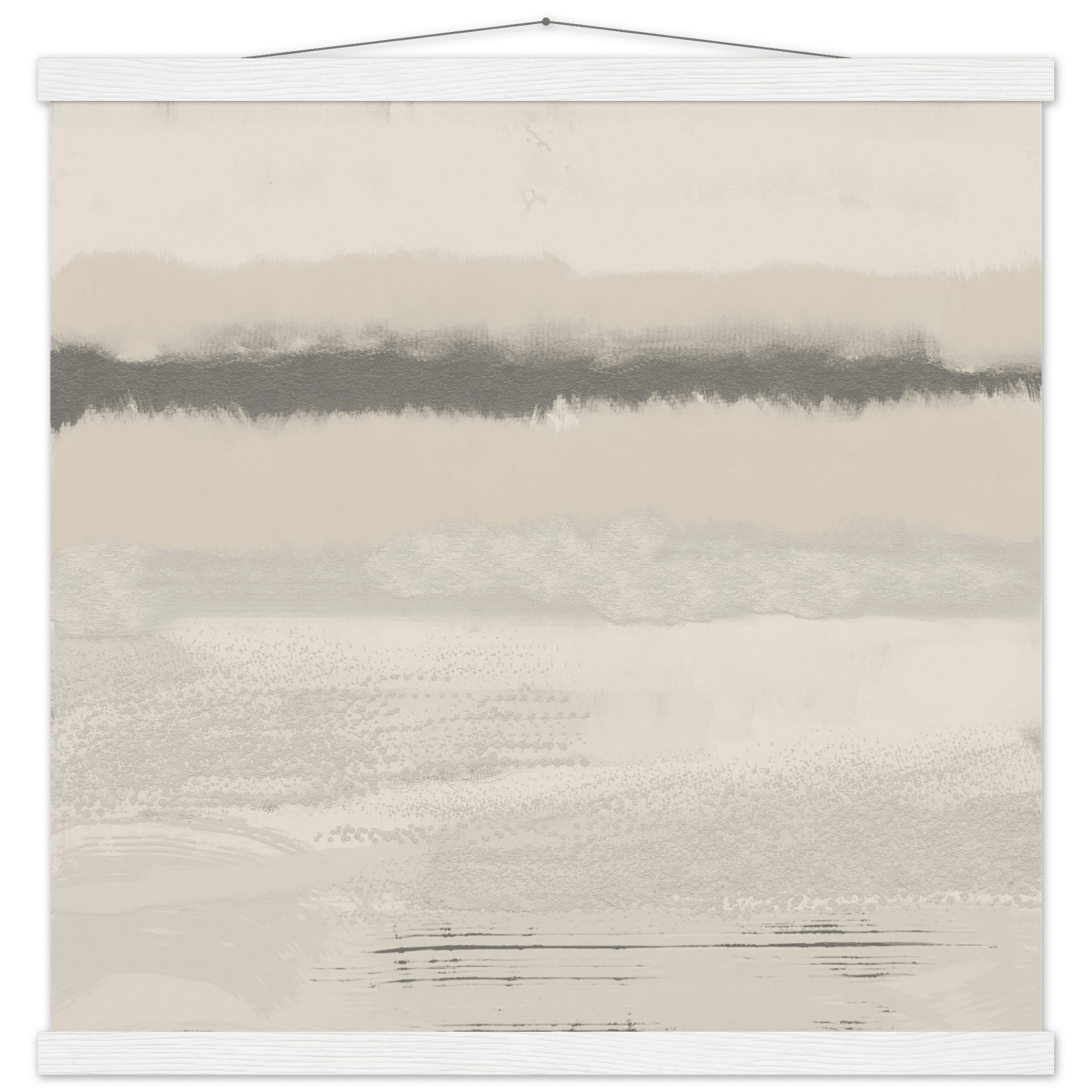 Misty Abstract Poster | Beige & Grey Textured Wall Art | Minimalist Square Print - Evergreen Posters