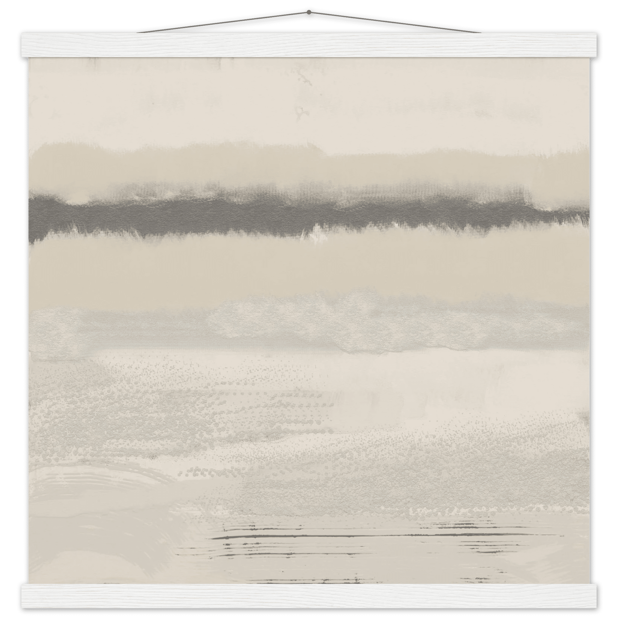 Misty Abstract Poster | Beige & Grey Textured Wall Art | Minimalist Square Print - Evergreen Posters