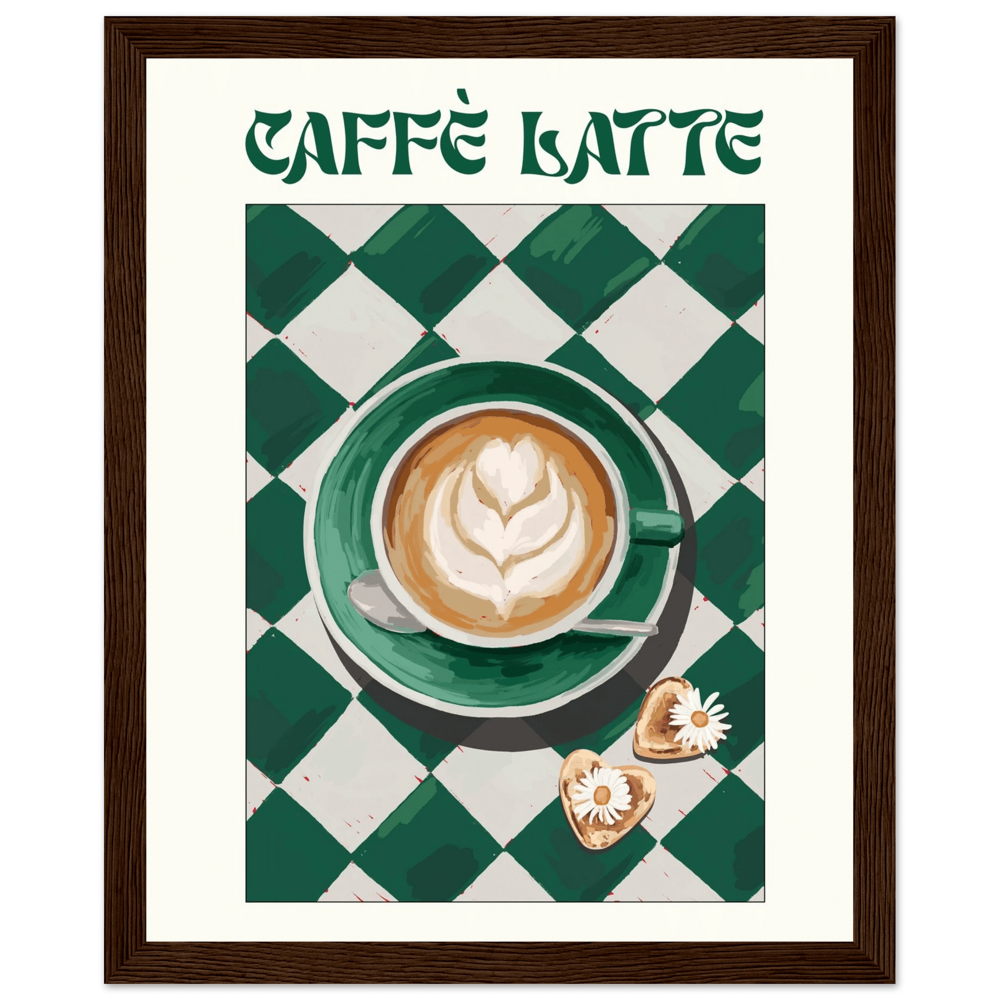 Caffè Latte Poster – Playful Coffee Kitchen Wall Art Print (Digital & Printed Options) - Evergreen Posters