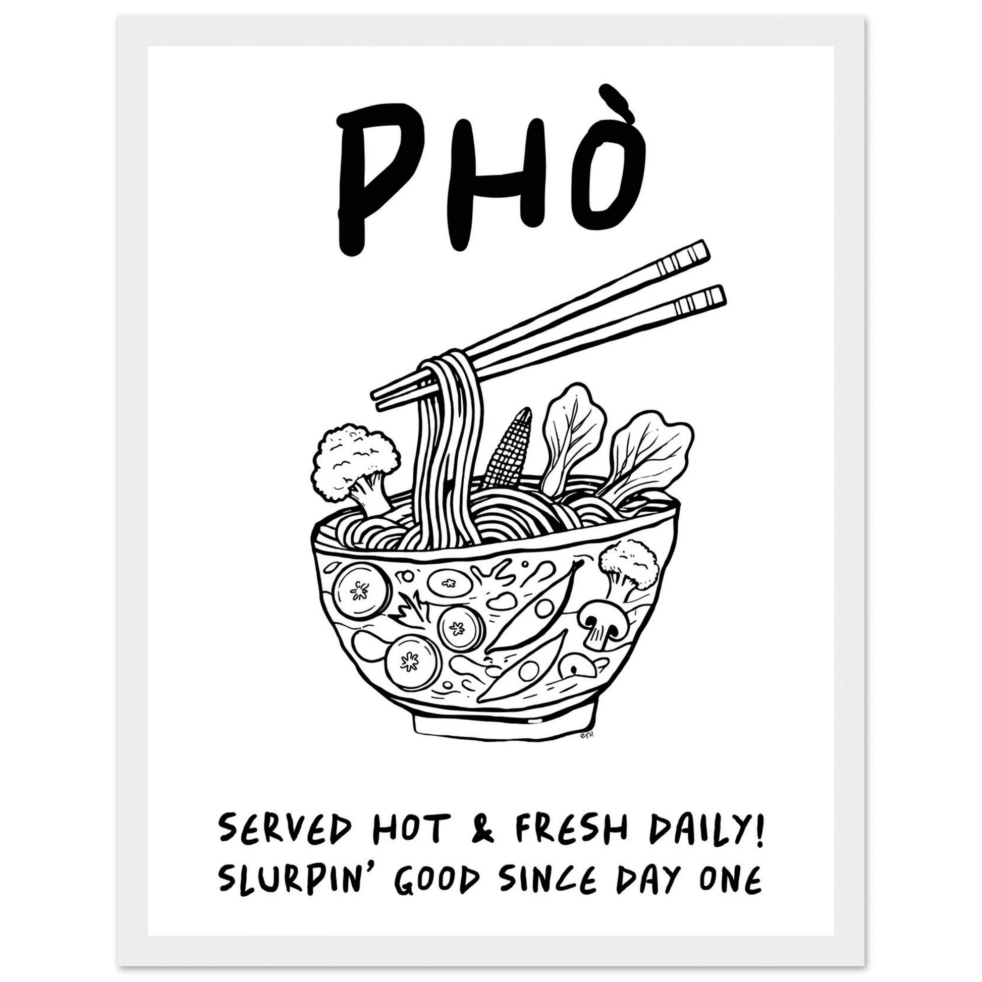 Pho Poster – Funny Vietnamese Kitchen Wall Art Print (Digital & Printed Options) - Evergreen Posters
