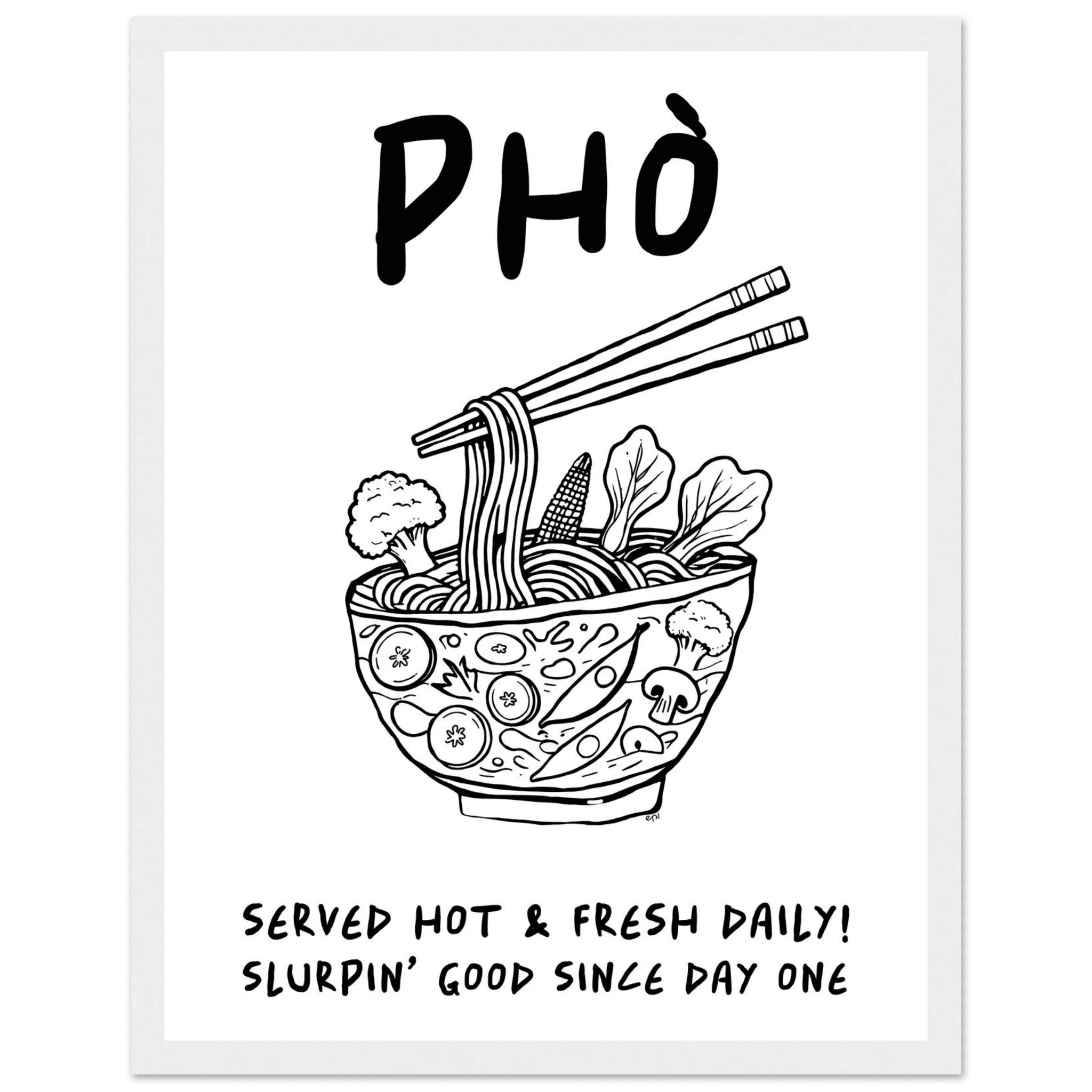 Pho Poster – Funny Vietnamese Kitchen Wall Art Print (Digital & Printed Options) - Evergreen Posters