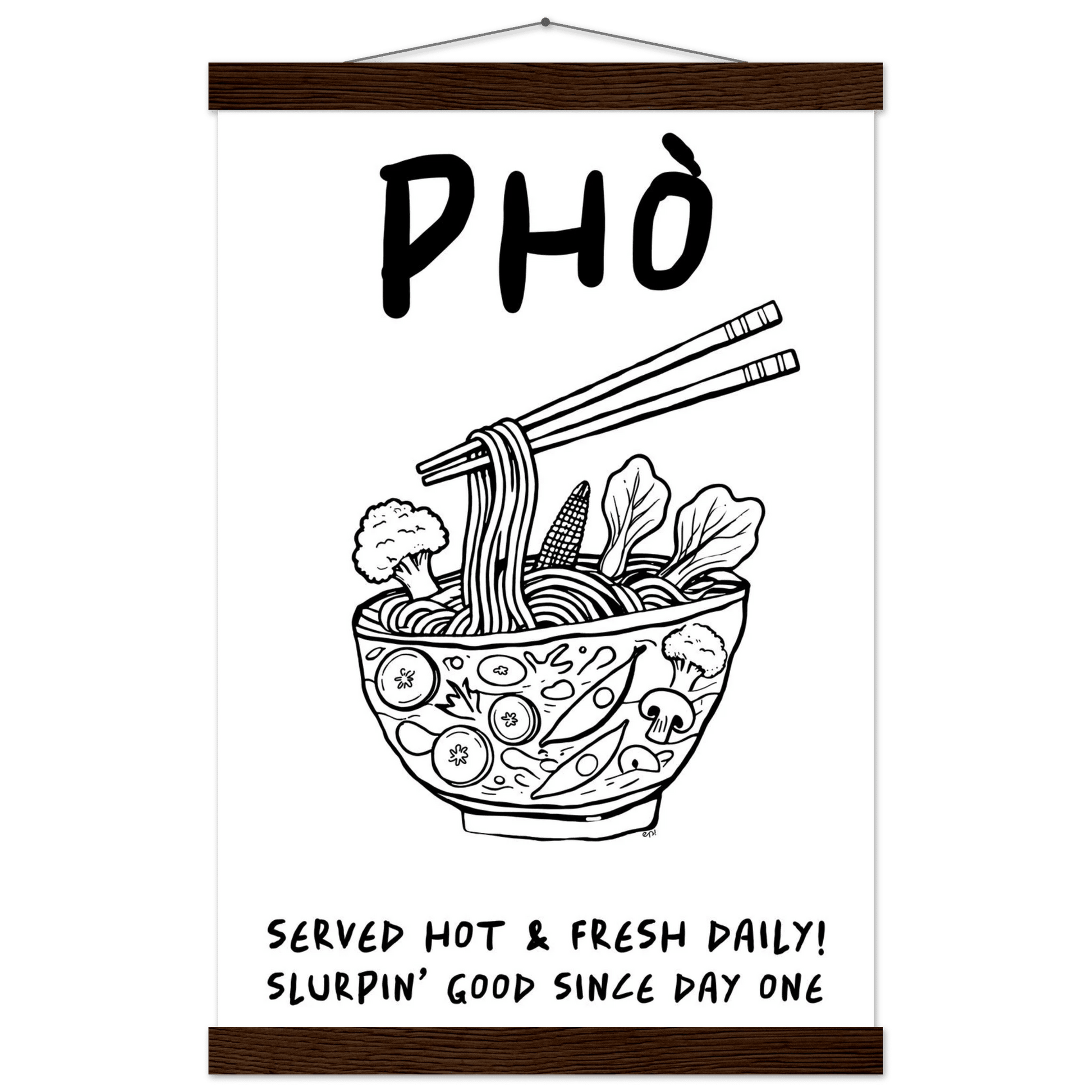 Pho Poster – Funny Vietnamese Kitchen Wall Art Print (Digital & Printed Options) - Evergreen Posters