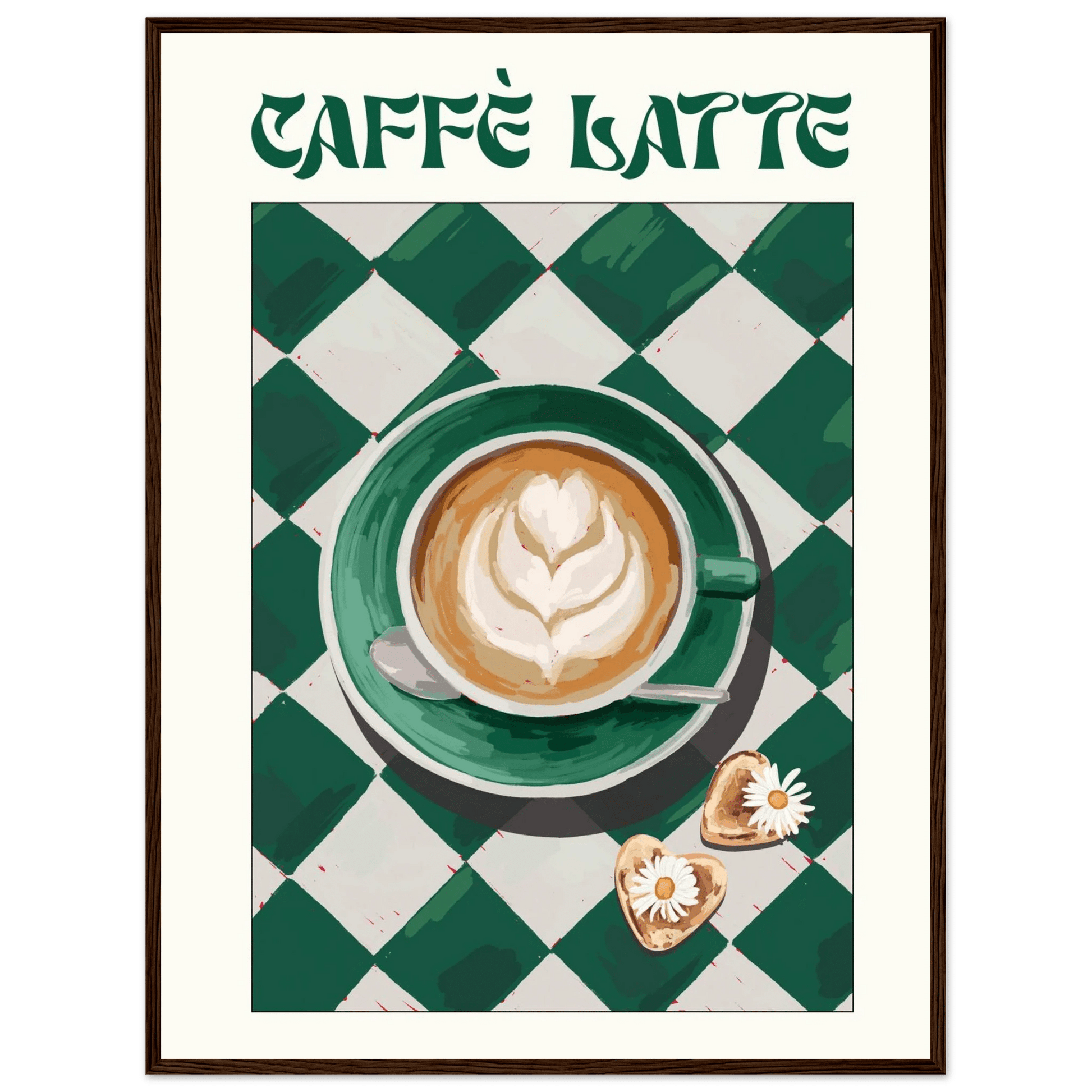Caffè Latte Poster – Playful Coffee Kitchen Wall Art Print (Digital & Printed Options) - Evergreen Posters
