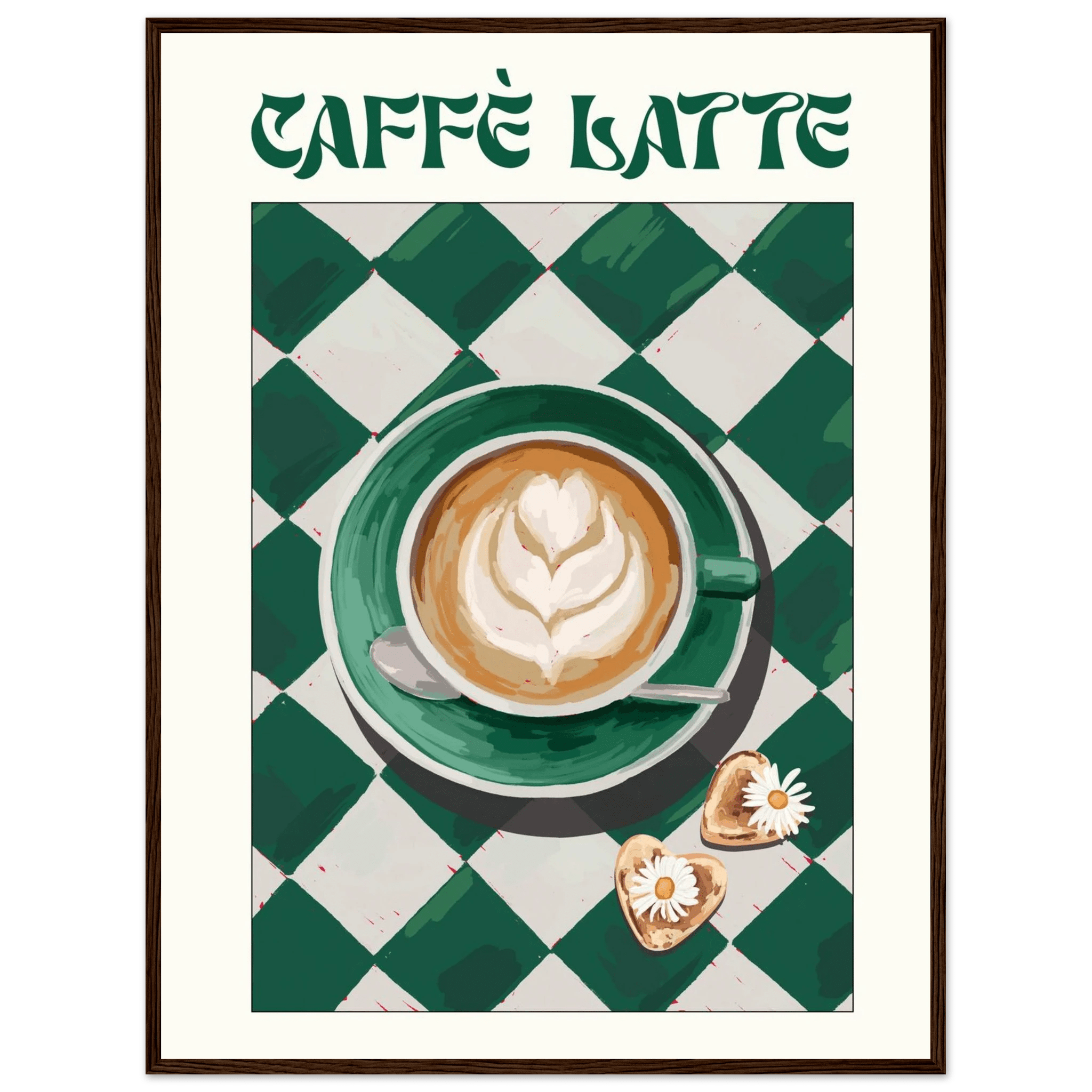 Caffè Latte Poster – Playful Coffee Kitchen Wall Art Print (Digital & Printed Options) - Evergreen Posters
