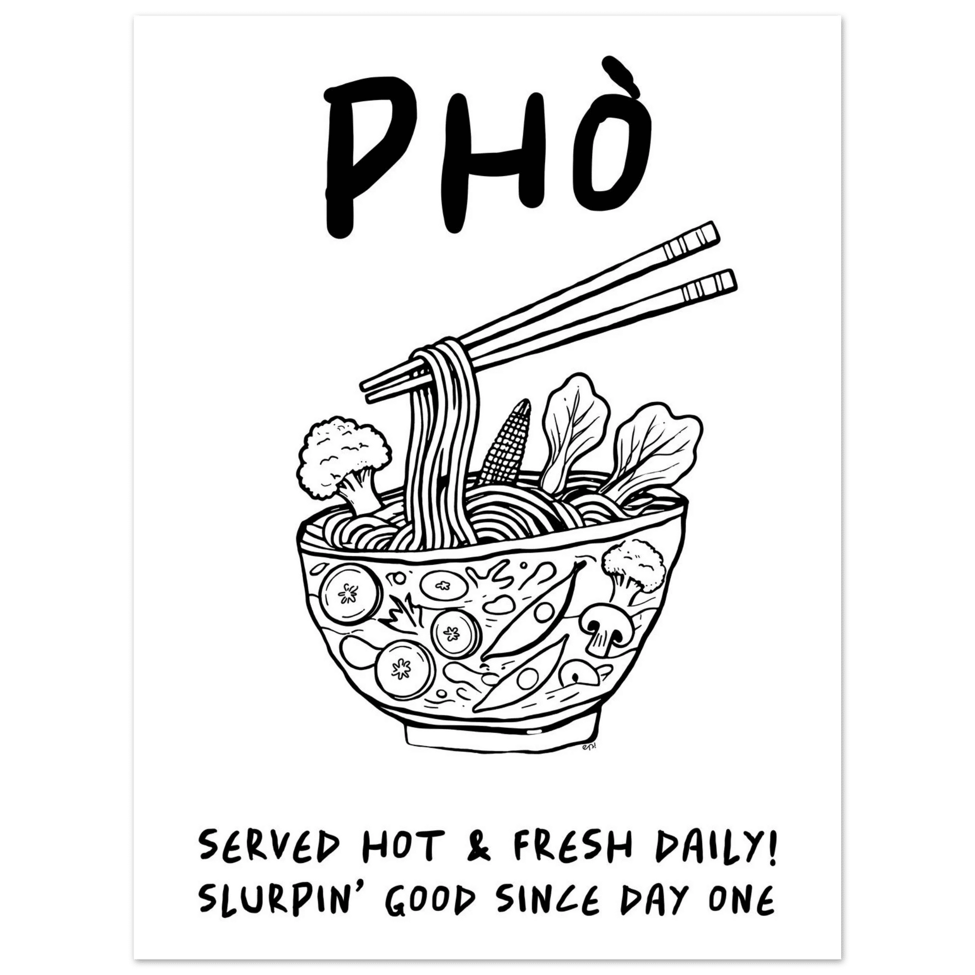 Pho Poster – Funny Vietnamese Kitchen Wall Art Print (Digital & Printed Options) - Evergreen Posters