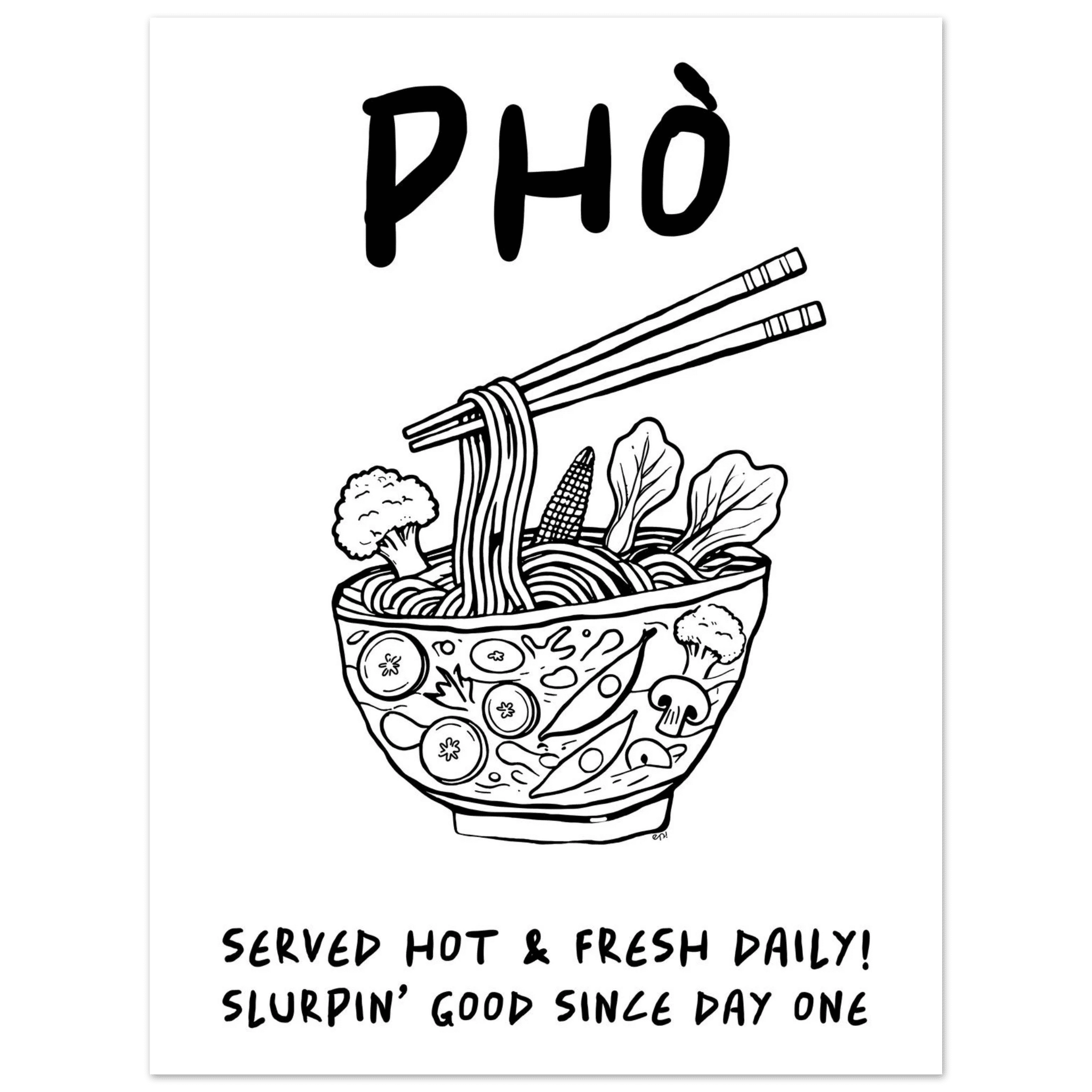 Pho Poster – Funny Vietnamese Kitchen Wall Art Print (Digital & Printed Options) - Evergreen Posters
