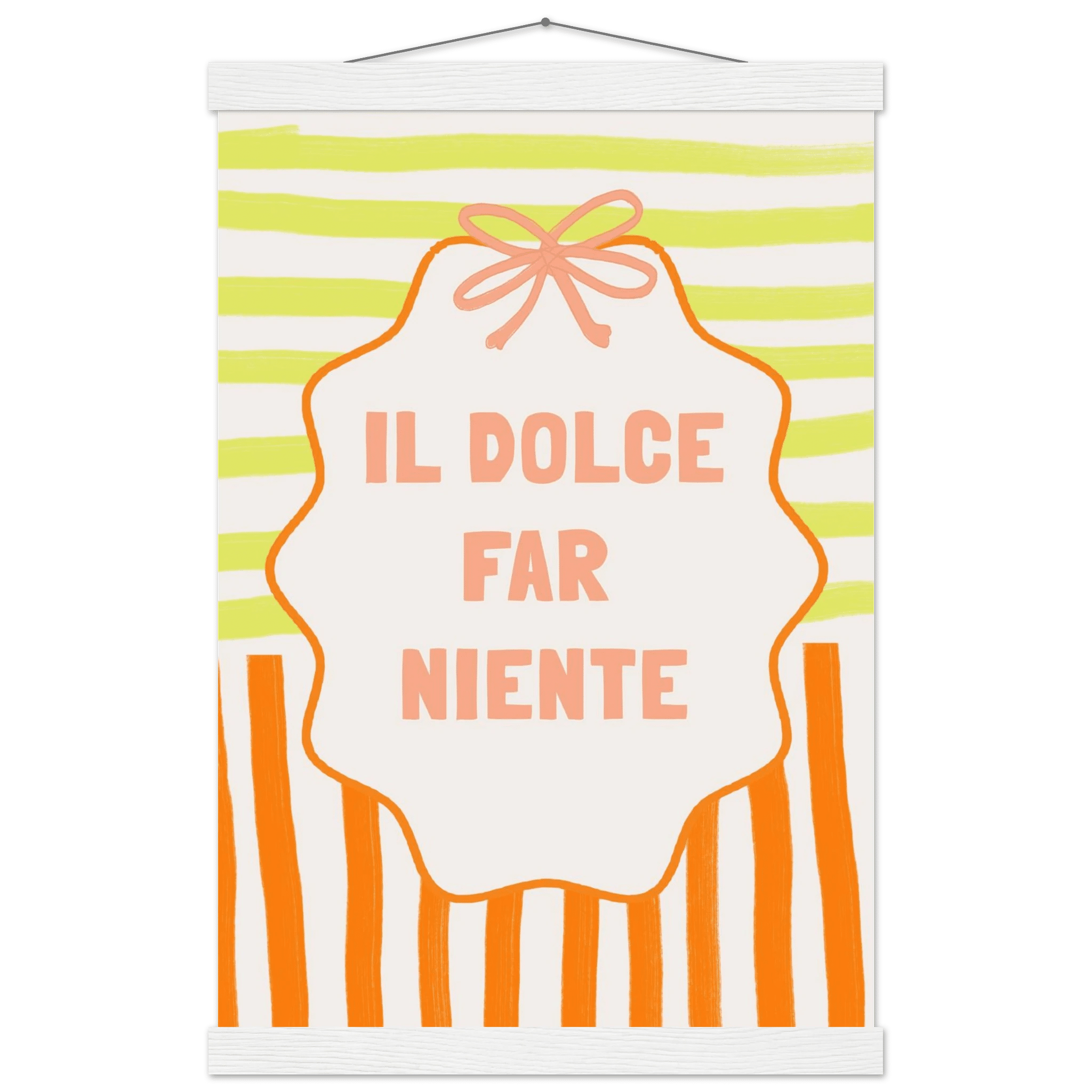 Il Dolce Far Niente Italian Print | Coquette Stripe Wall Art - Evergreen Posters
