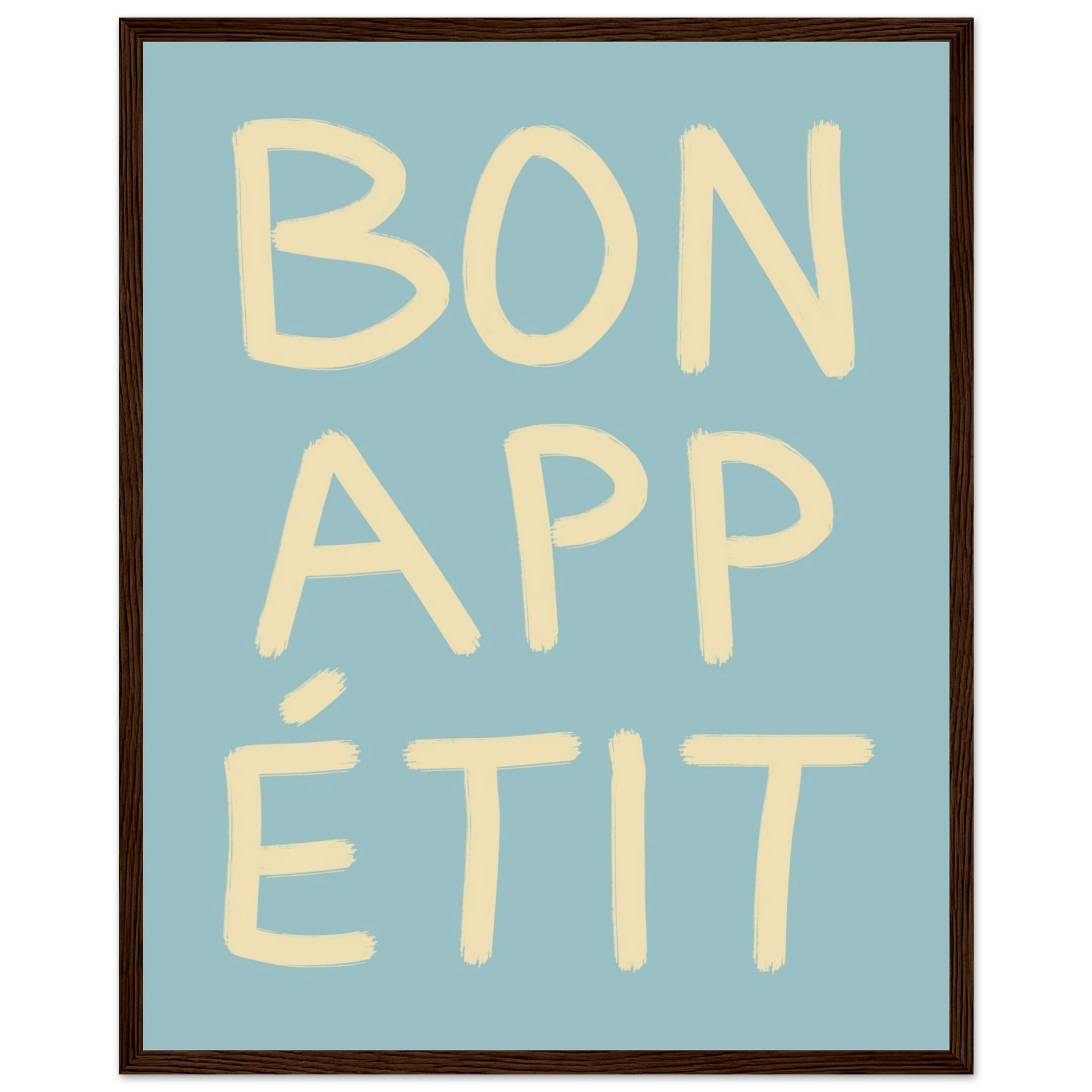 Bon Appétit Kitchen Poster | French Typography Wall Art | Retro Dining Room Print Decor - Evergreen Posters