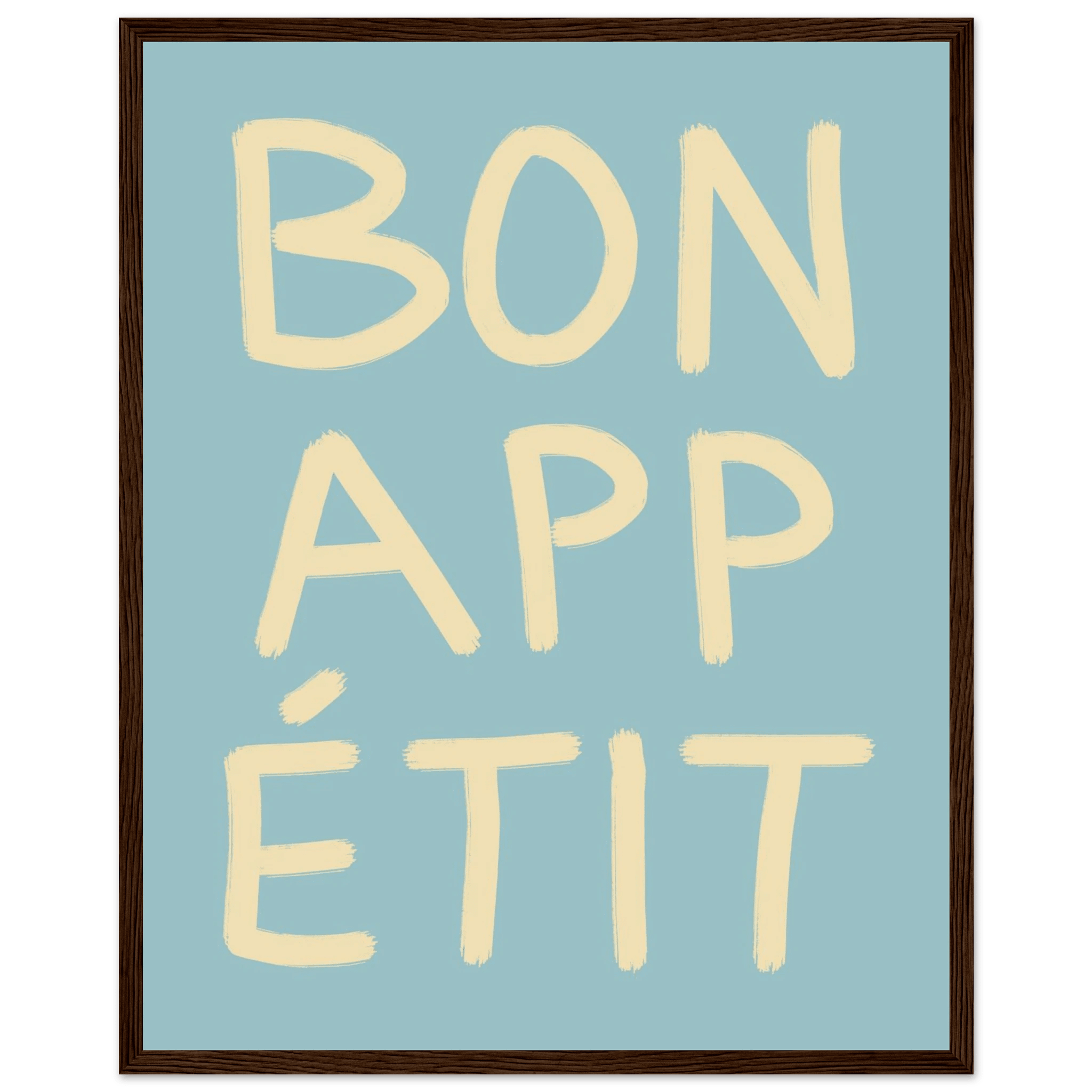 Bon Appétit Kitchen Poster | French Typography Wall Art | Retro Dining Room Print Decor - Evergreen Posters