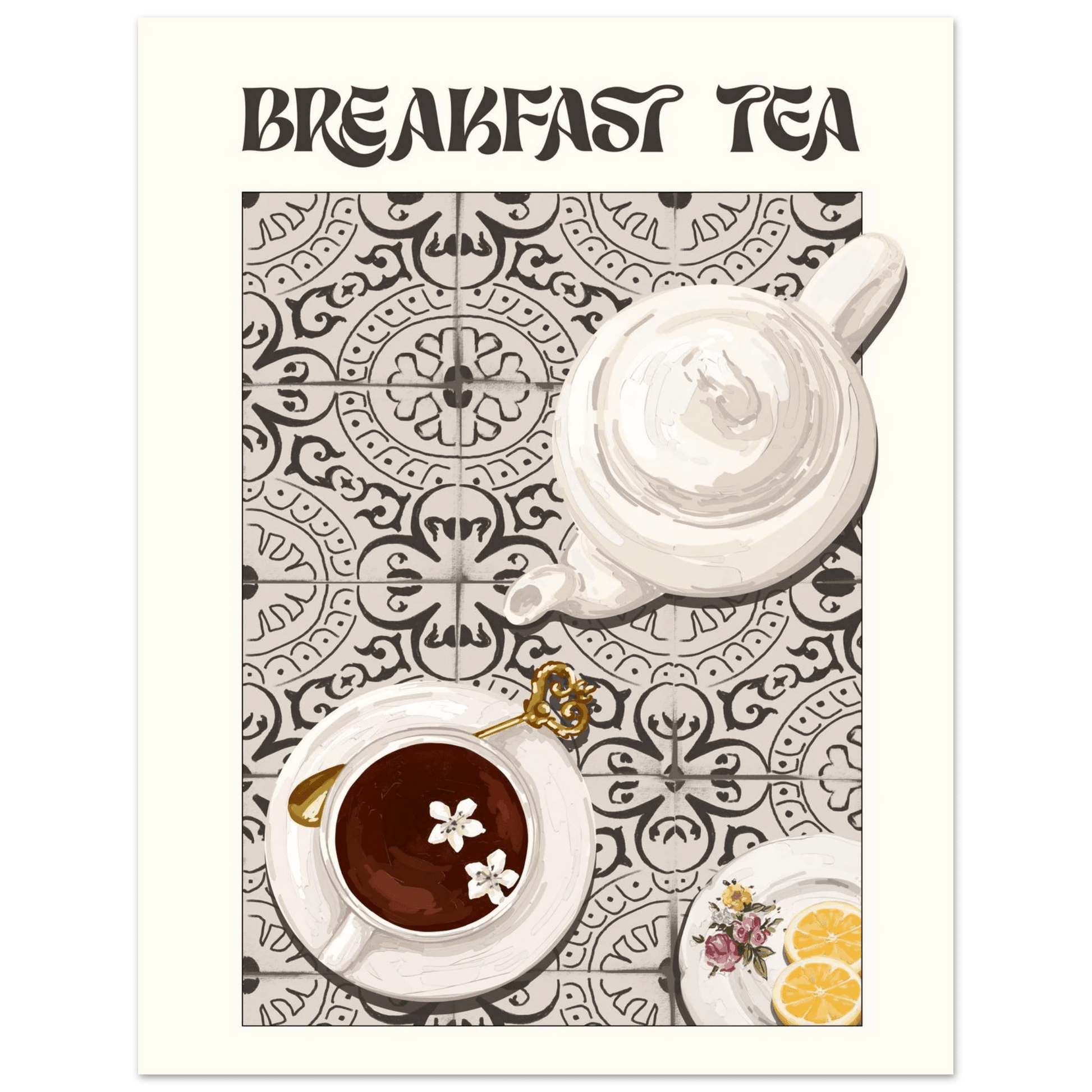 Breakfast Tea Poster – Cozy Kitchen Wall Art Print (Digital & Printed Options) - Evergreen Posters