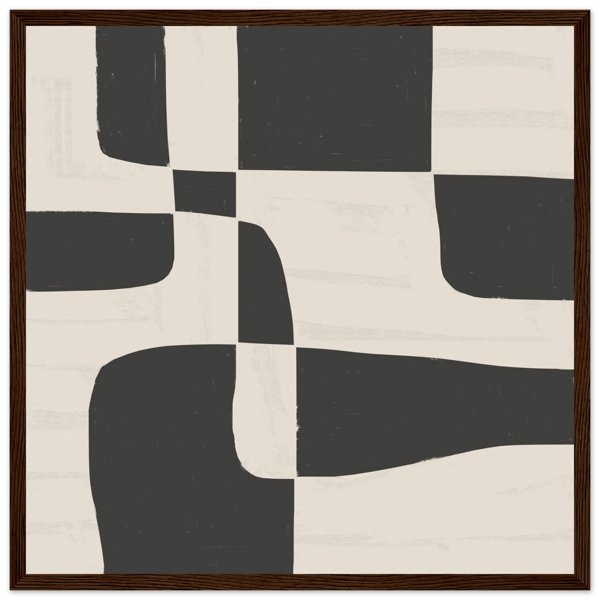 Black & White Abstract Poster | Minimalist Geometric Wall Art | Modern Living Room Print - Evergreen Posters