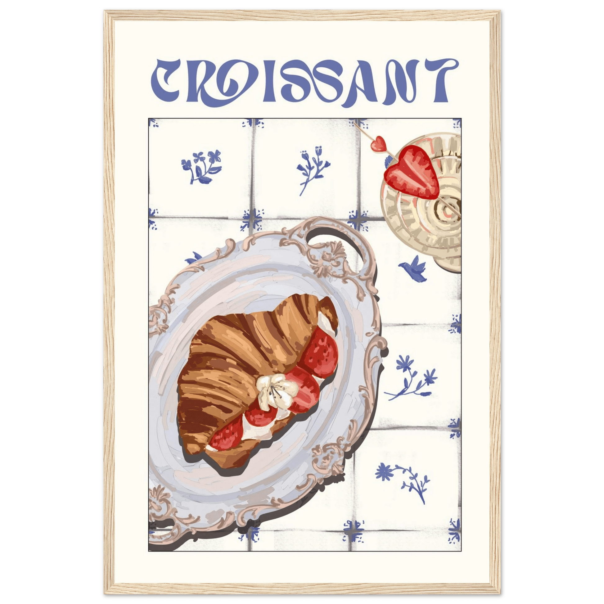 Croissant Poster – Charming French Breakfast Kitchen Wall Art Print (Digital & Printed Options) - Evergreen Posters