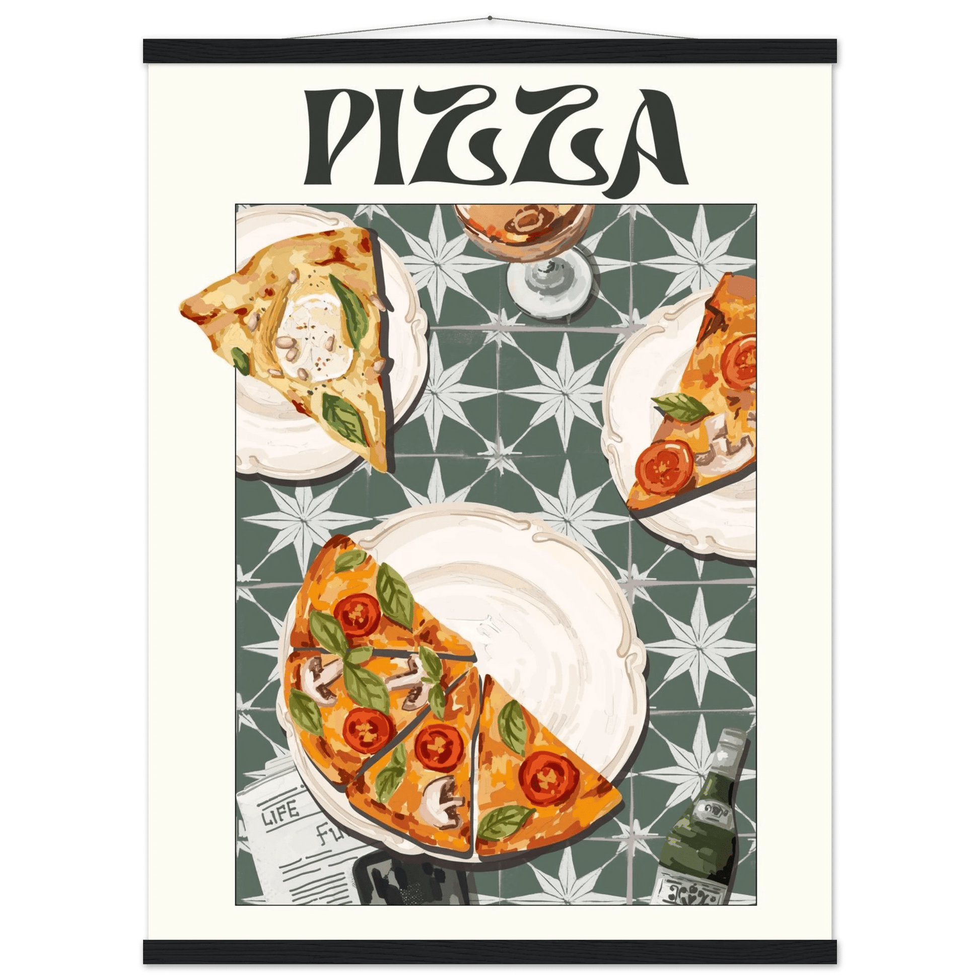 Pizza Poster – Playful Italian Kitchen Wall Art Print (Digital & Printed Options) - Evergreen Posters