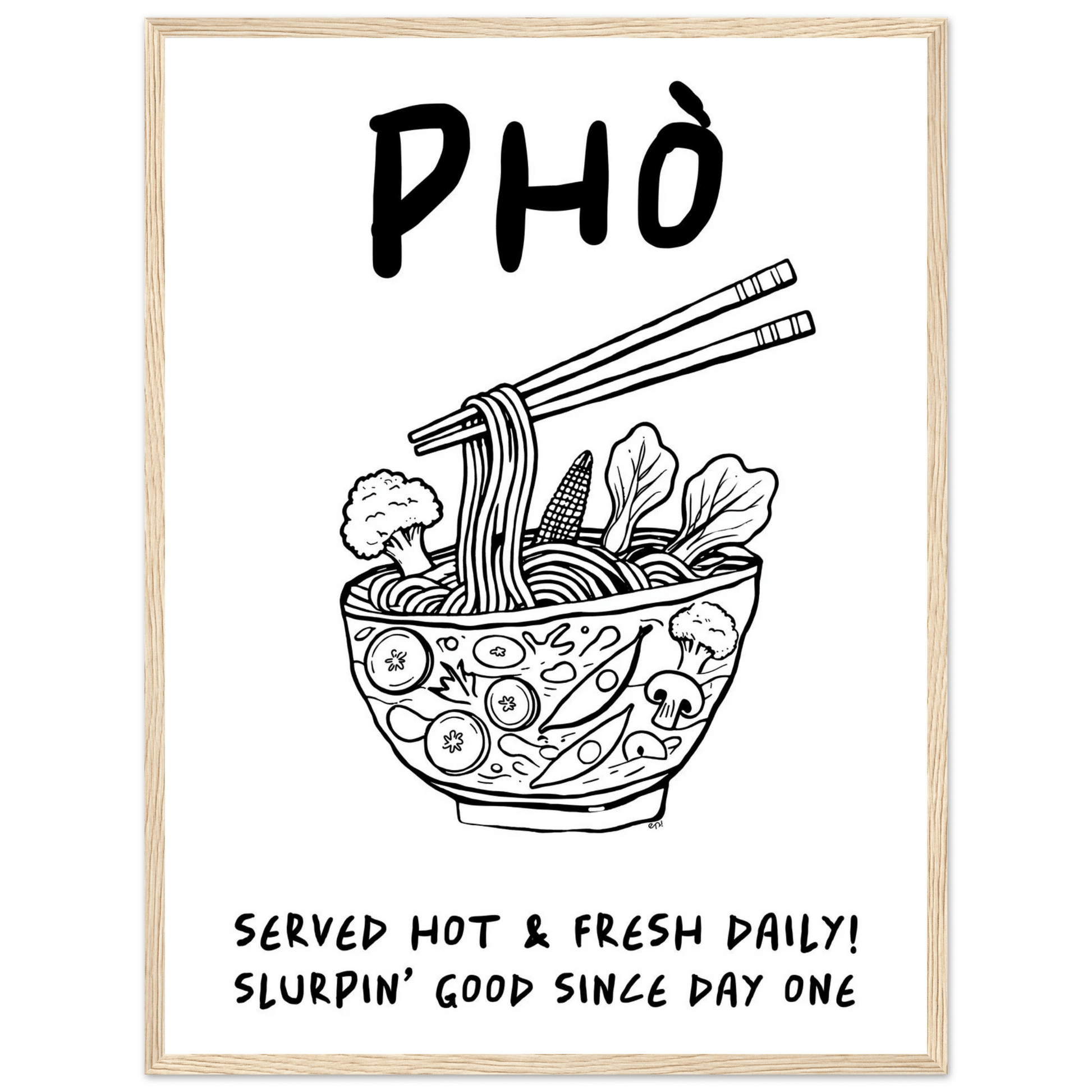 Pho Poster – Funny Vietnamese Kitchen Wall Art Print (Digital & Printed Options) - Evergreen Posters