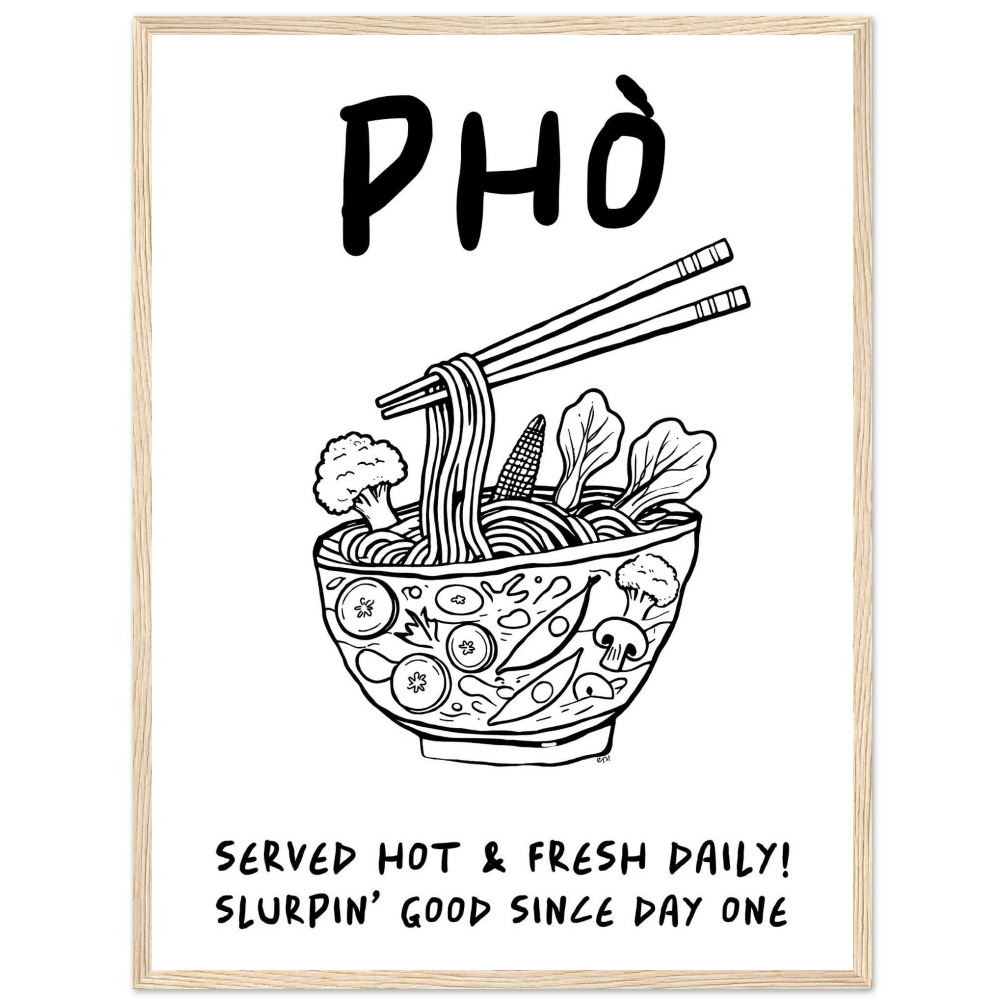 Pho Poster – Funny Vietnamese Kitchen Wall Art Print (Digital & Printed Options) - Evergreen Posters