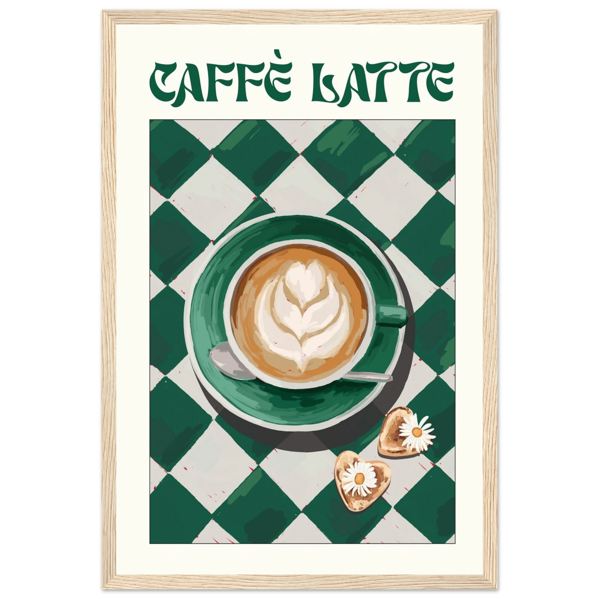 Caffè Latte Poster – Playful Coffee Kitchen Wall Art Print (Digital & Printed Options) - Evergreen Posters
