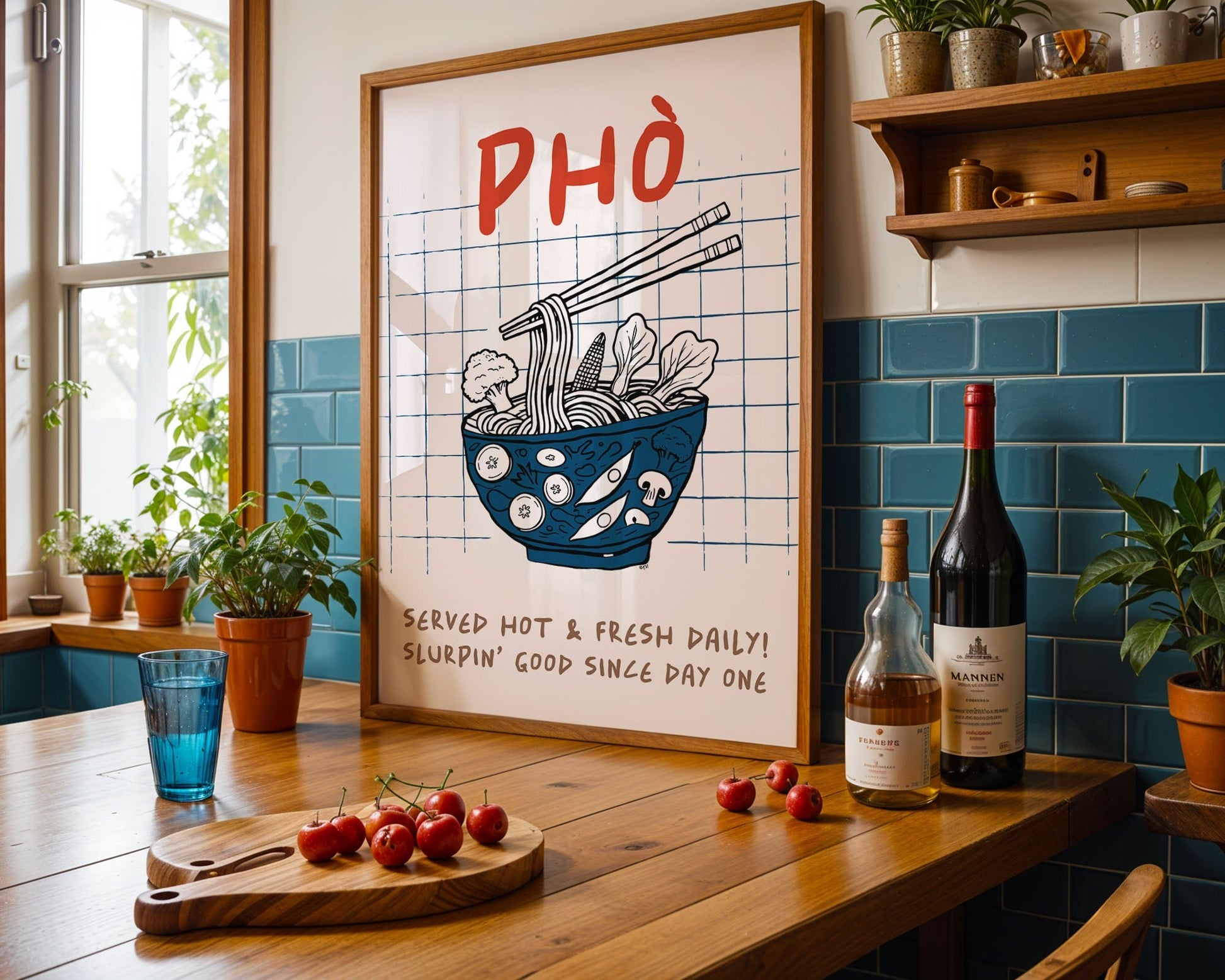 Pho Poster – Slurpin’ Good Vietnamese Kitchen Wall Art Print (Digital & Printed Options) - Evergreen Posters