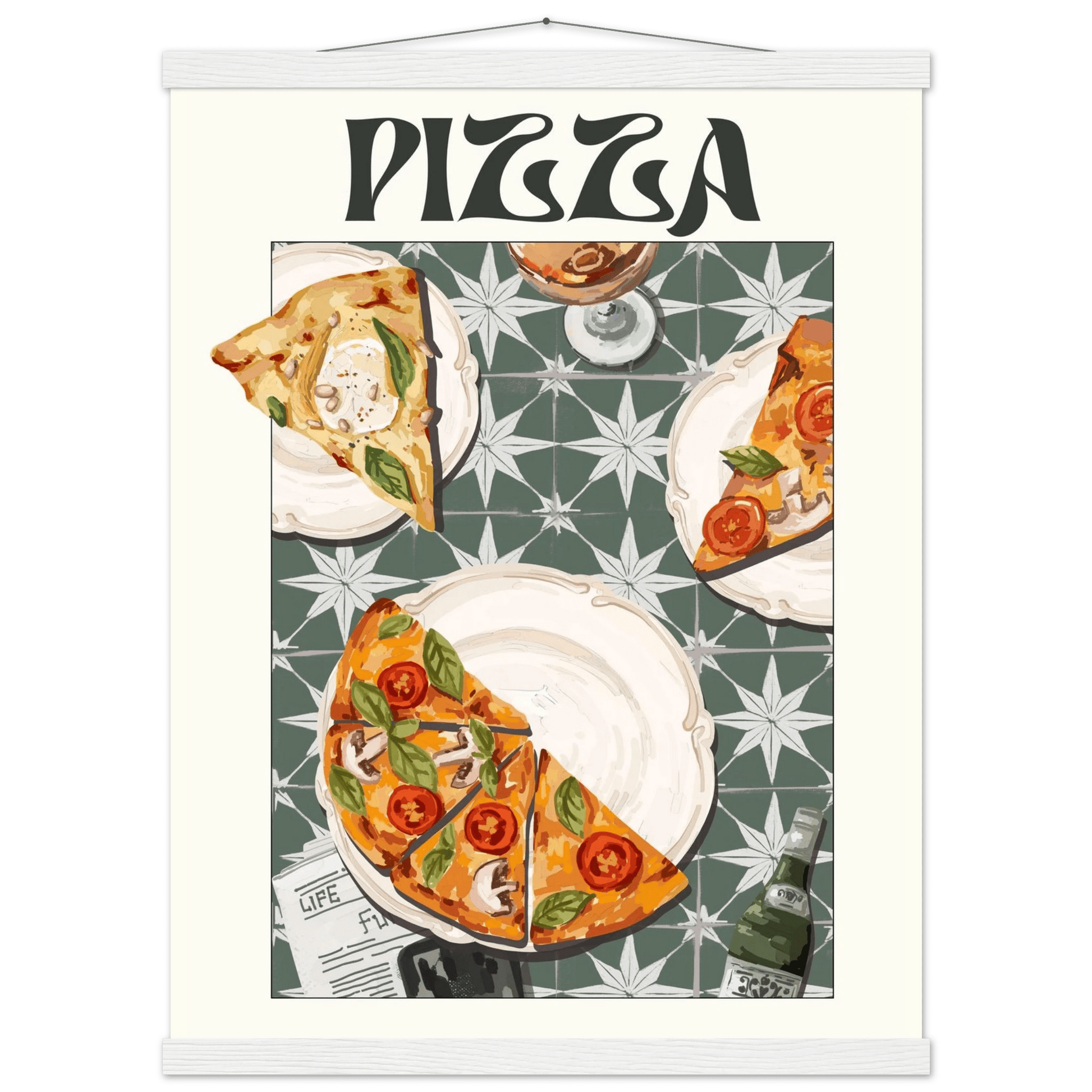 Pizza Poster – Playful Italian Kitchen Wall Art Print (Digital & Printed Options) - Evergreen Posters