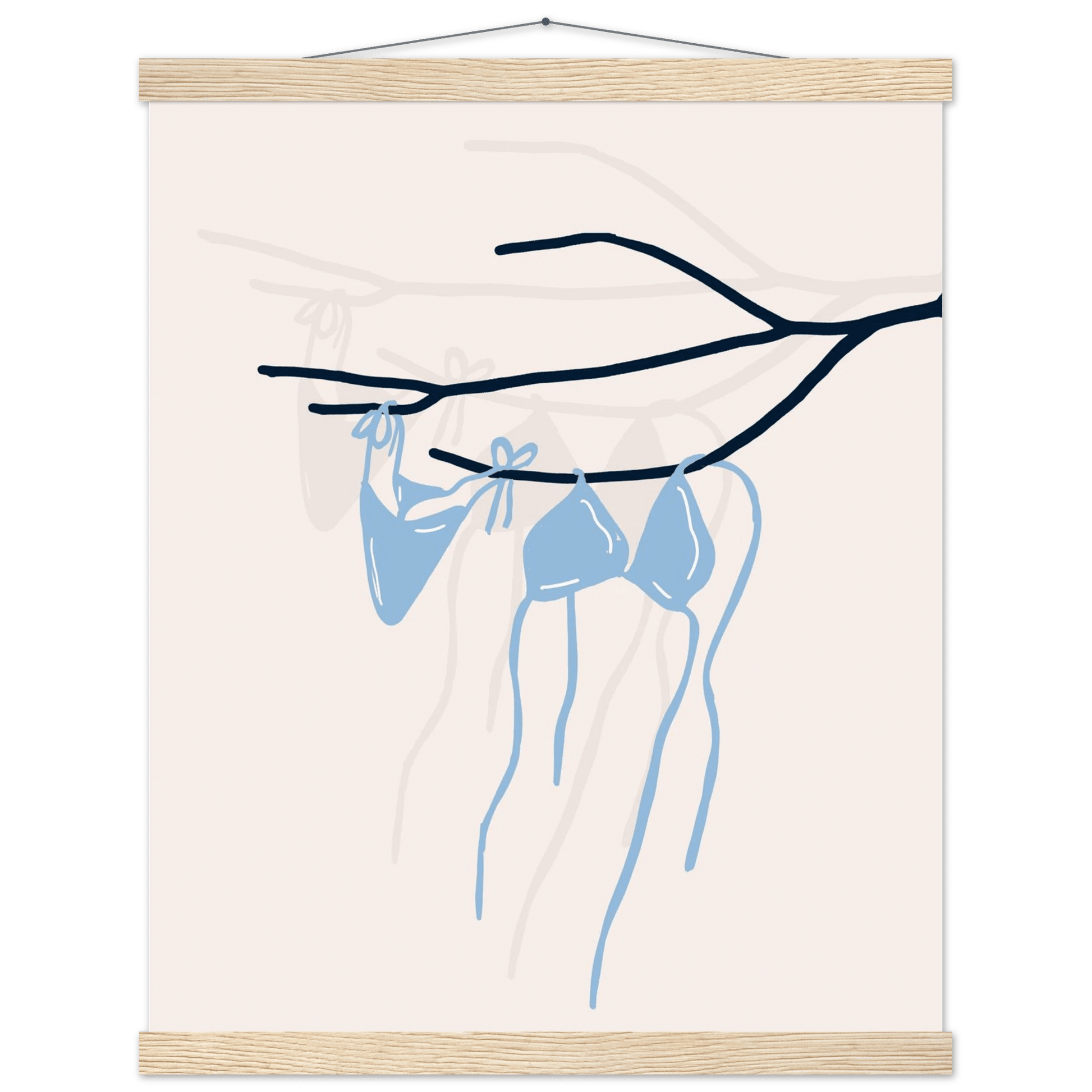 Coastal Bikini Line Art Poster – Minimalist Beach Wall Art Print - Evergreen Posters
