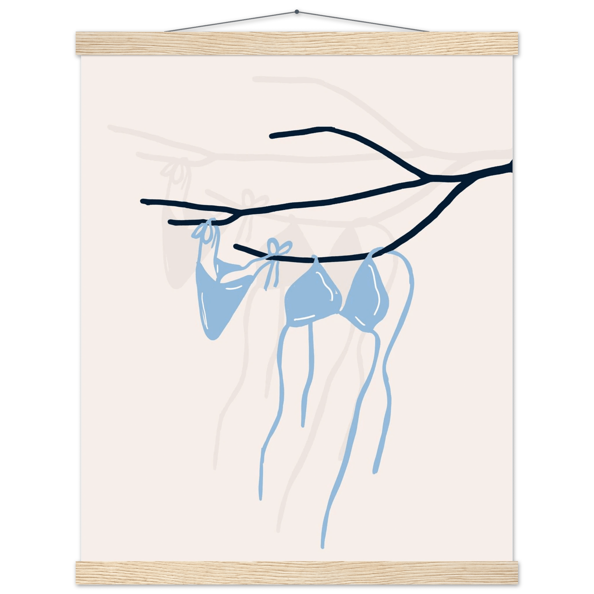 Coastal Bikini Line Art Poster – Minimalist Beach Wall Art Print - Evergreen Posters