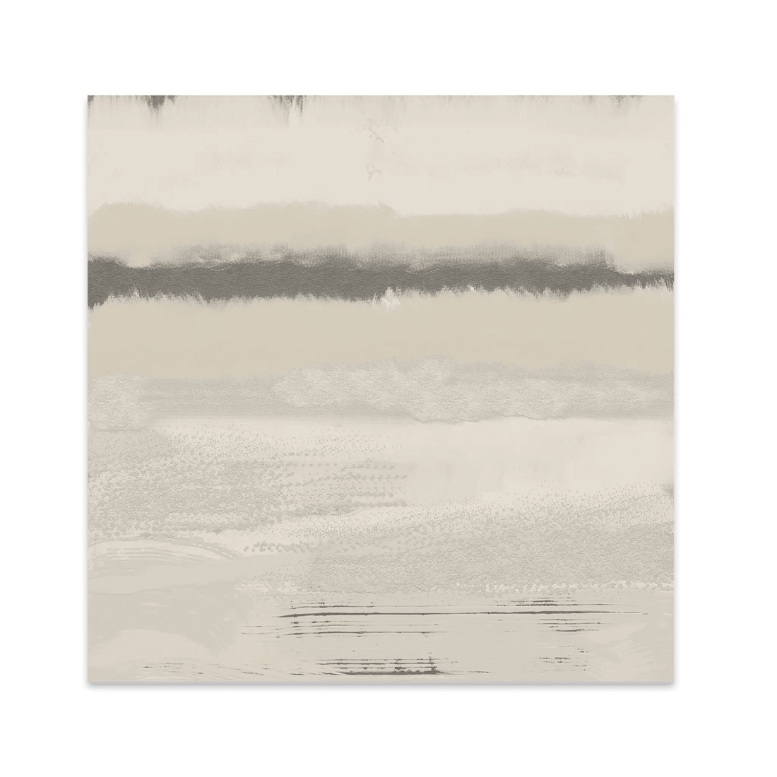 Misty Abstract Poster | Beige & Grey Textured Wall Art | Minimalist Square Print - Evergreen Posters