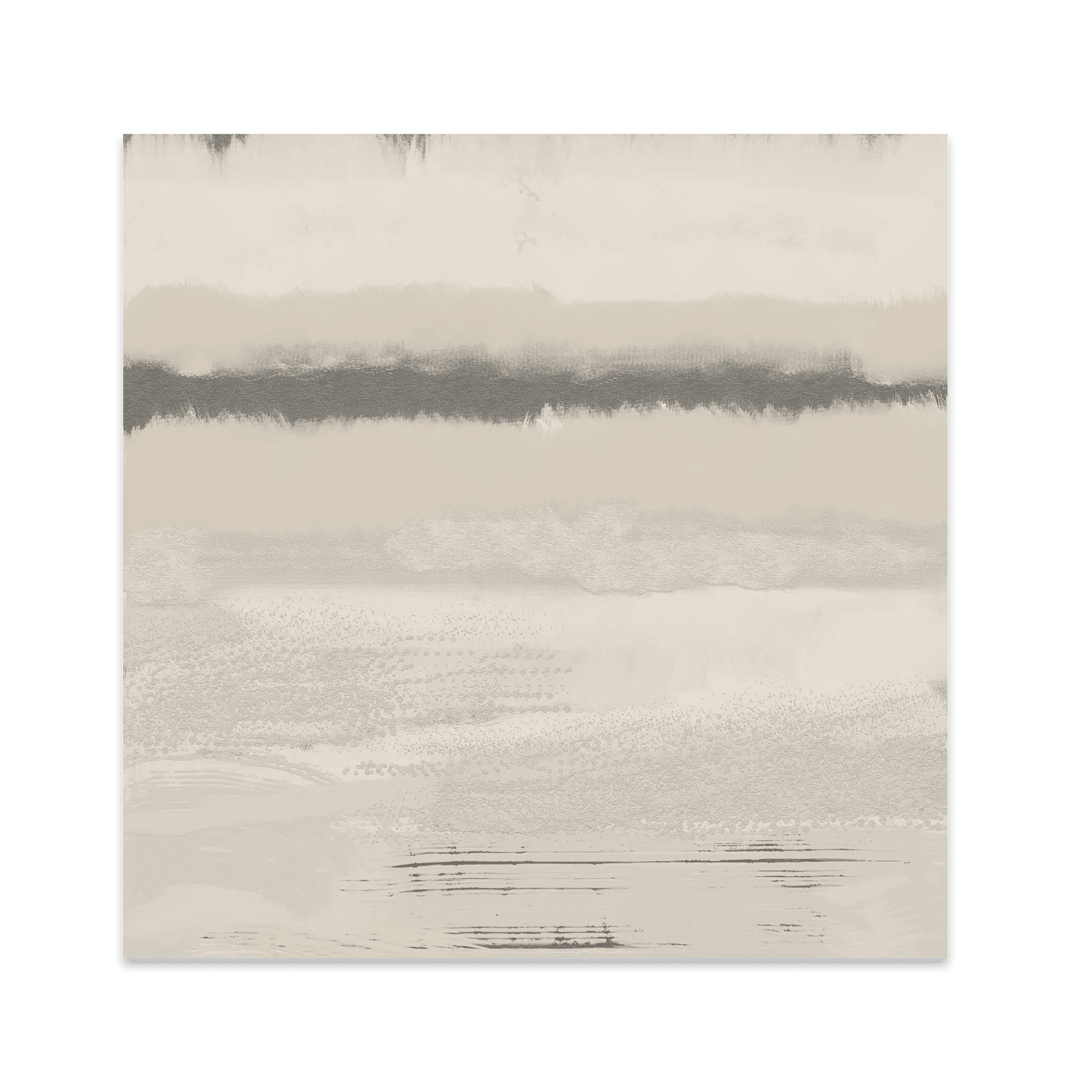 Misty Abstract Poster | Beige & Grey Textured Wall Art | Minimalist Square Print - Evergreen Posters