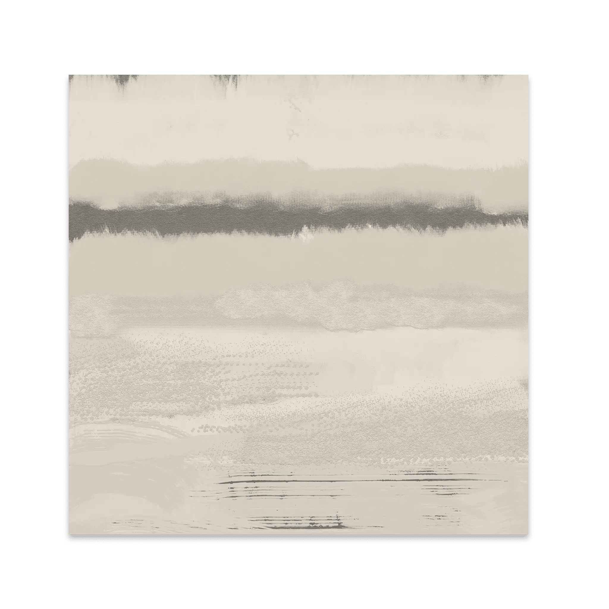 Misty Abstract Poster | Beige & Grey Textured Wall Art | Minimalist Square Print - Evergreen Posters