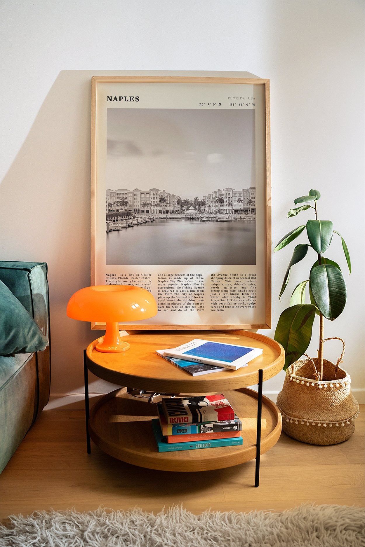 Naples Florida Poster | Black & White Gulf Coast Wall Art | FL Travel Print - Evergreen Posters