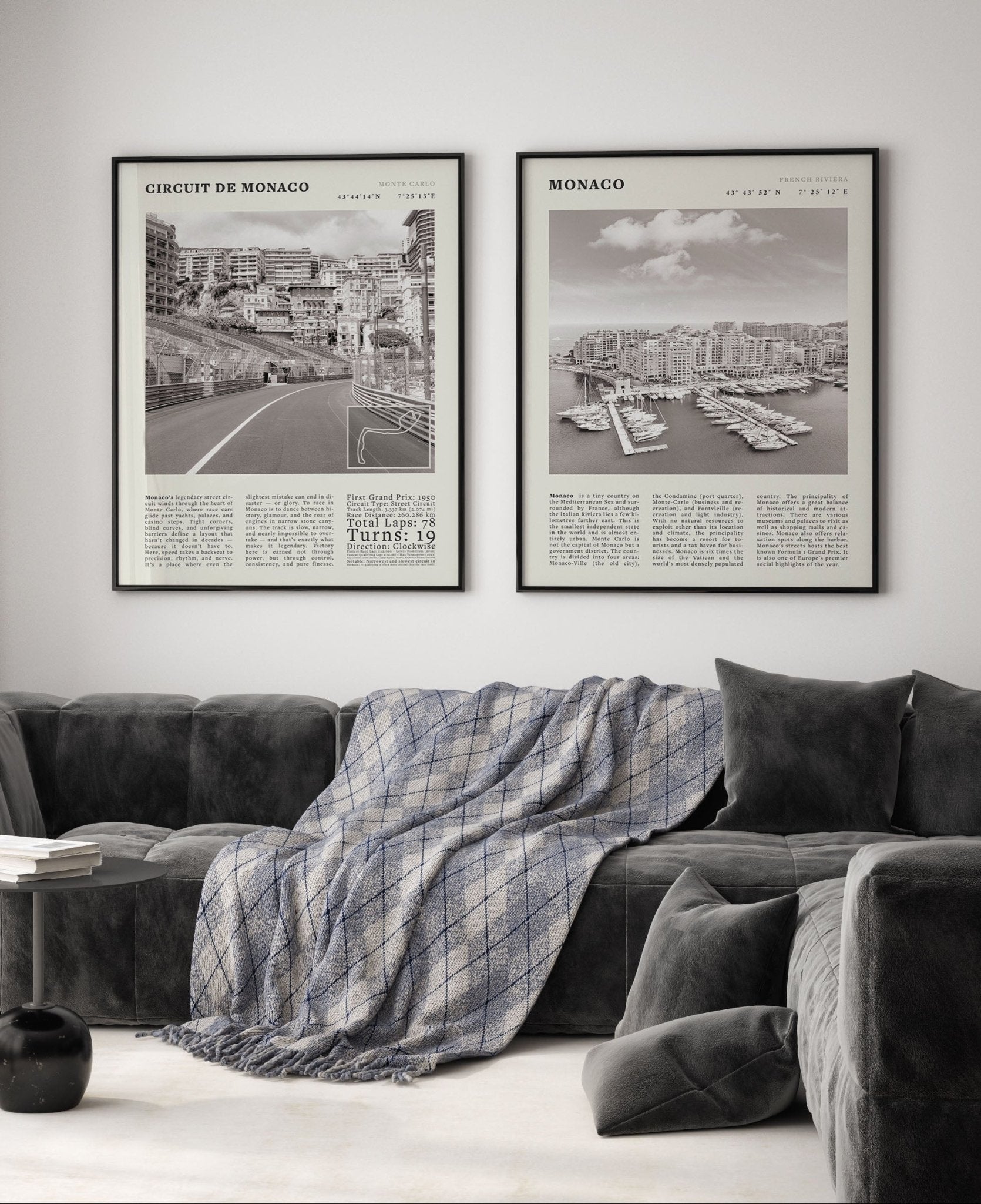 Côte d'Azur Poster Black and White – Vintage French Riviera Coast Print (Digital & Printed Options) - Evergreen Posters